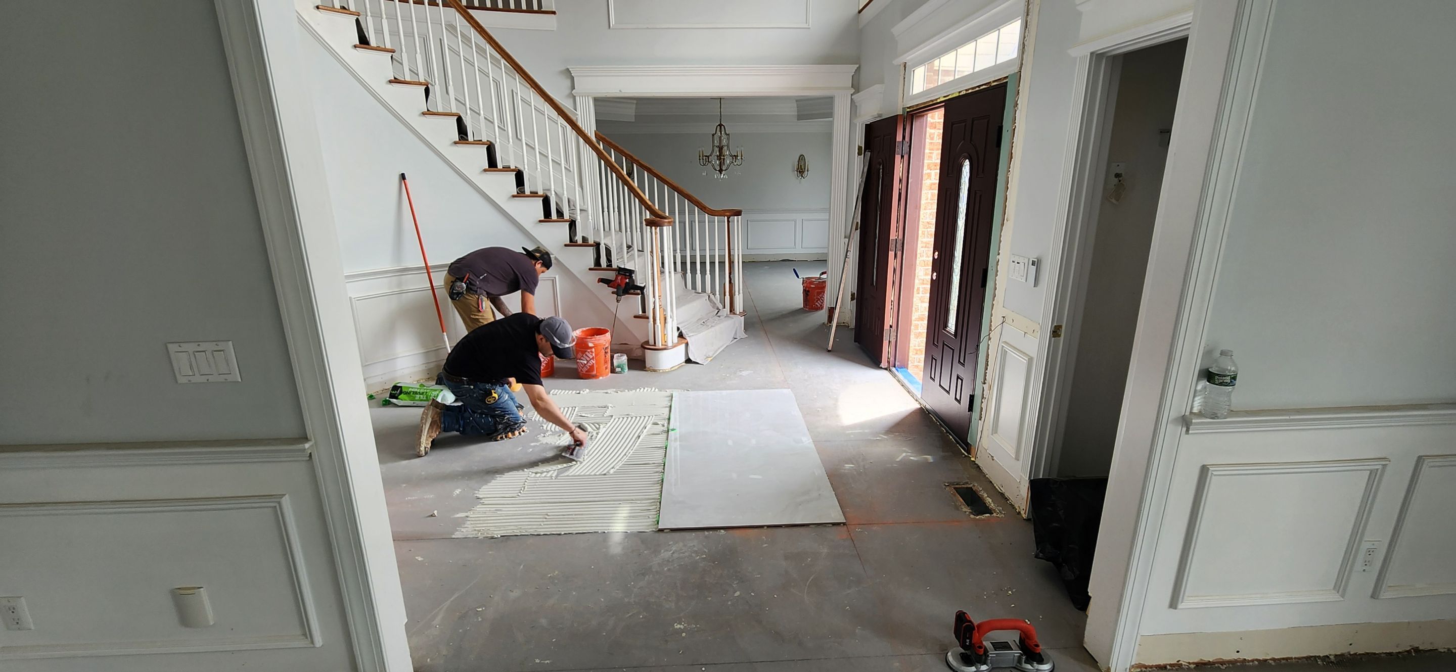 Large Format Tile Installation by Footprints Floors Morristown