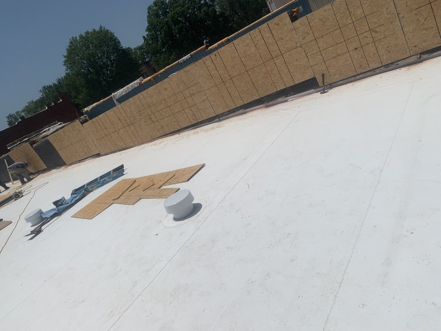 Commercial Roofing Installation in DeQueen, AR, using 50 mil PVC by Hostetler Roofing
