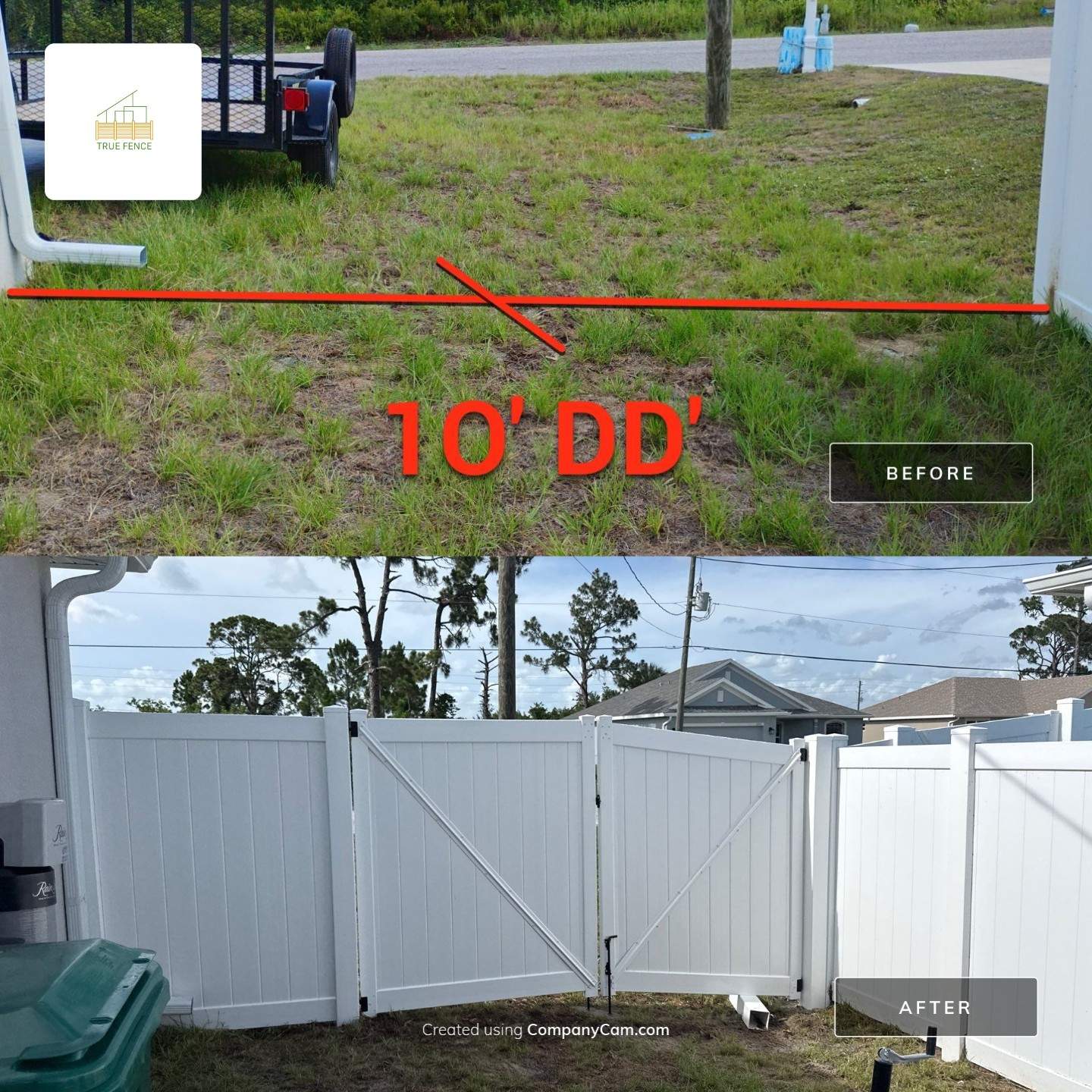 White Vinyl Privacy Fence and Gate Installation in Port Charlotte by True Fence LLC