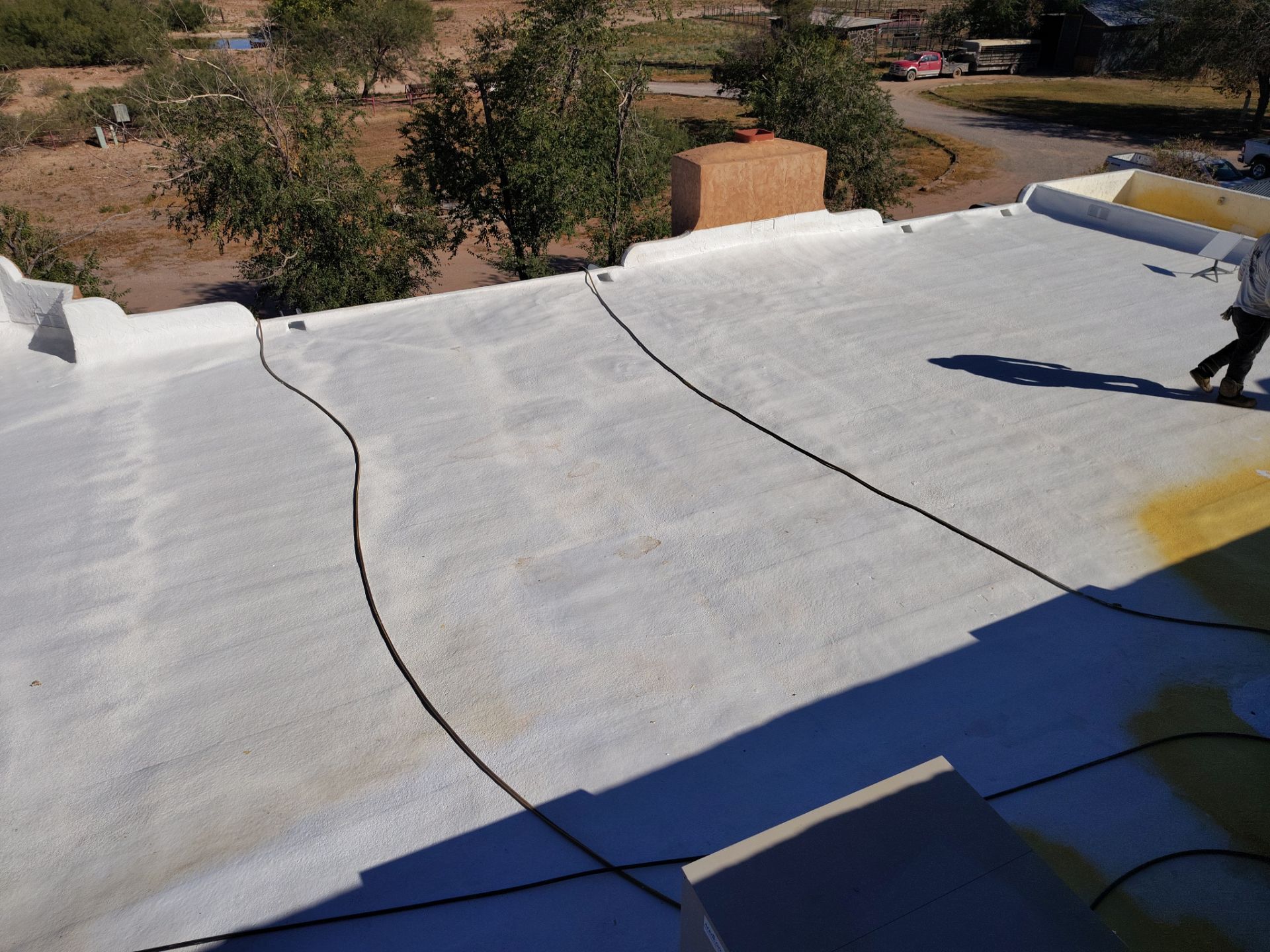 Residential roof application by SPF Services 