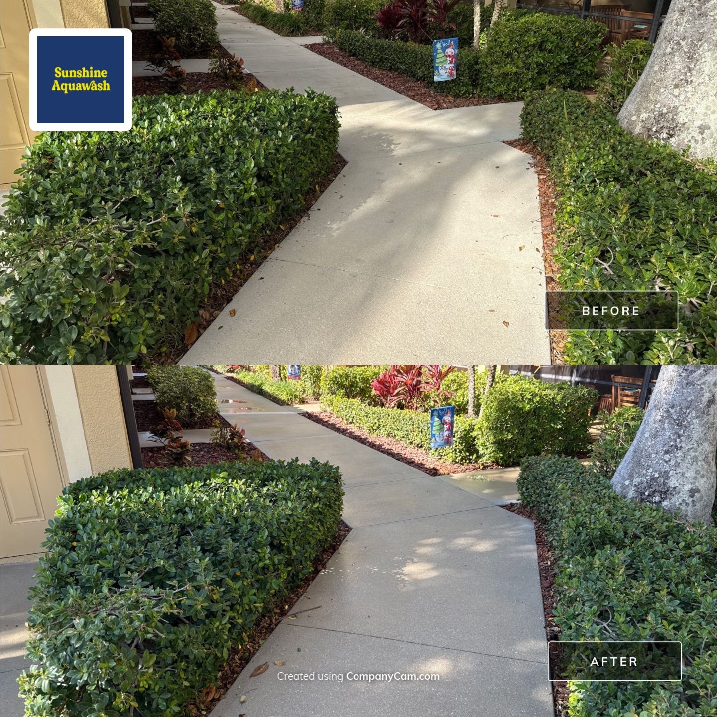 HOA Condo Concrete Driveway & Sidewalk Cleaning – River Strand Community, Bradenton, FL by Sunshine AquaWash
