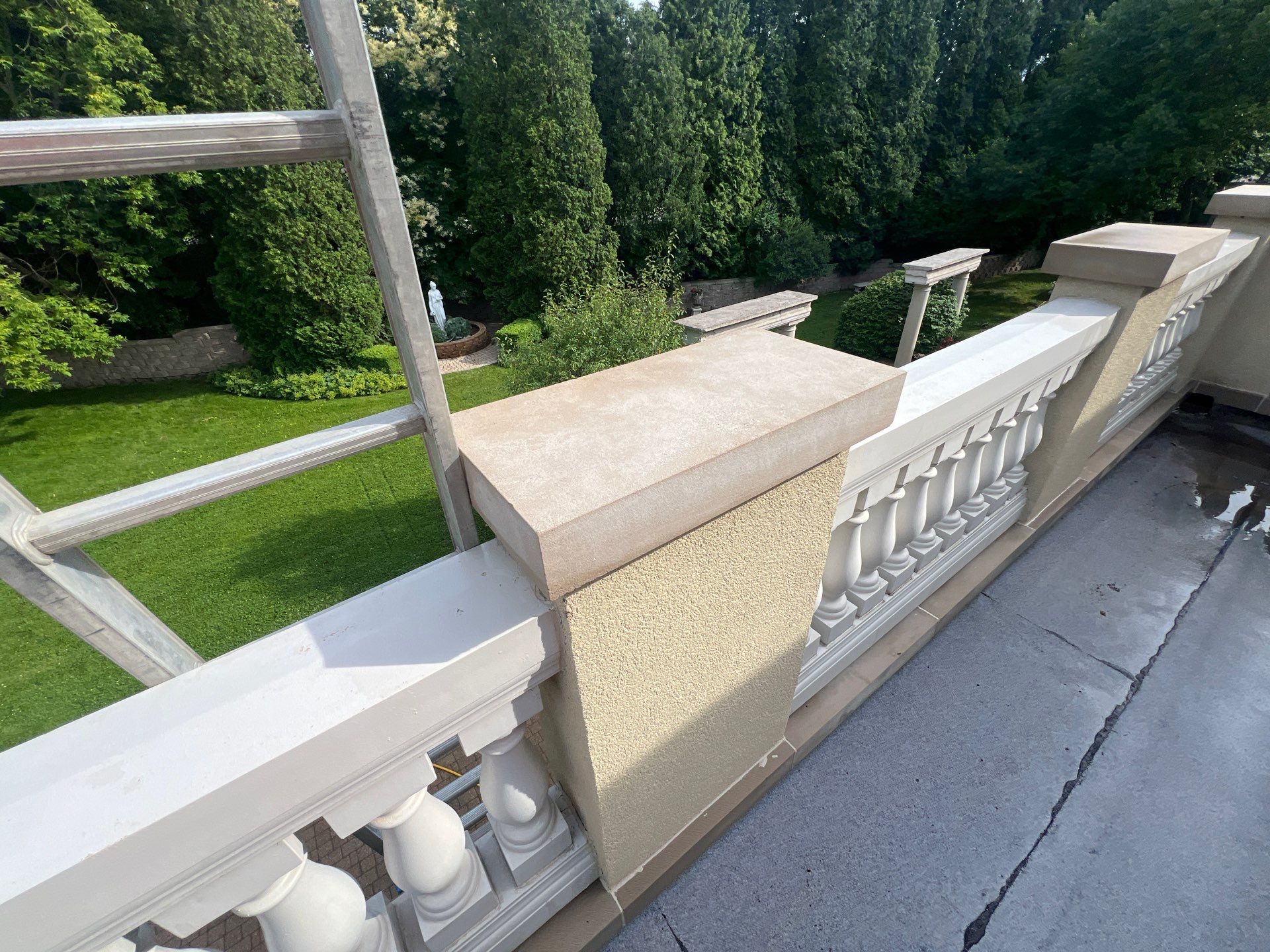 concrete cleaning using Algaecide, soft wash soap by Northern Power Washing LLC.