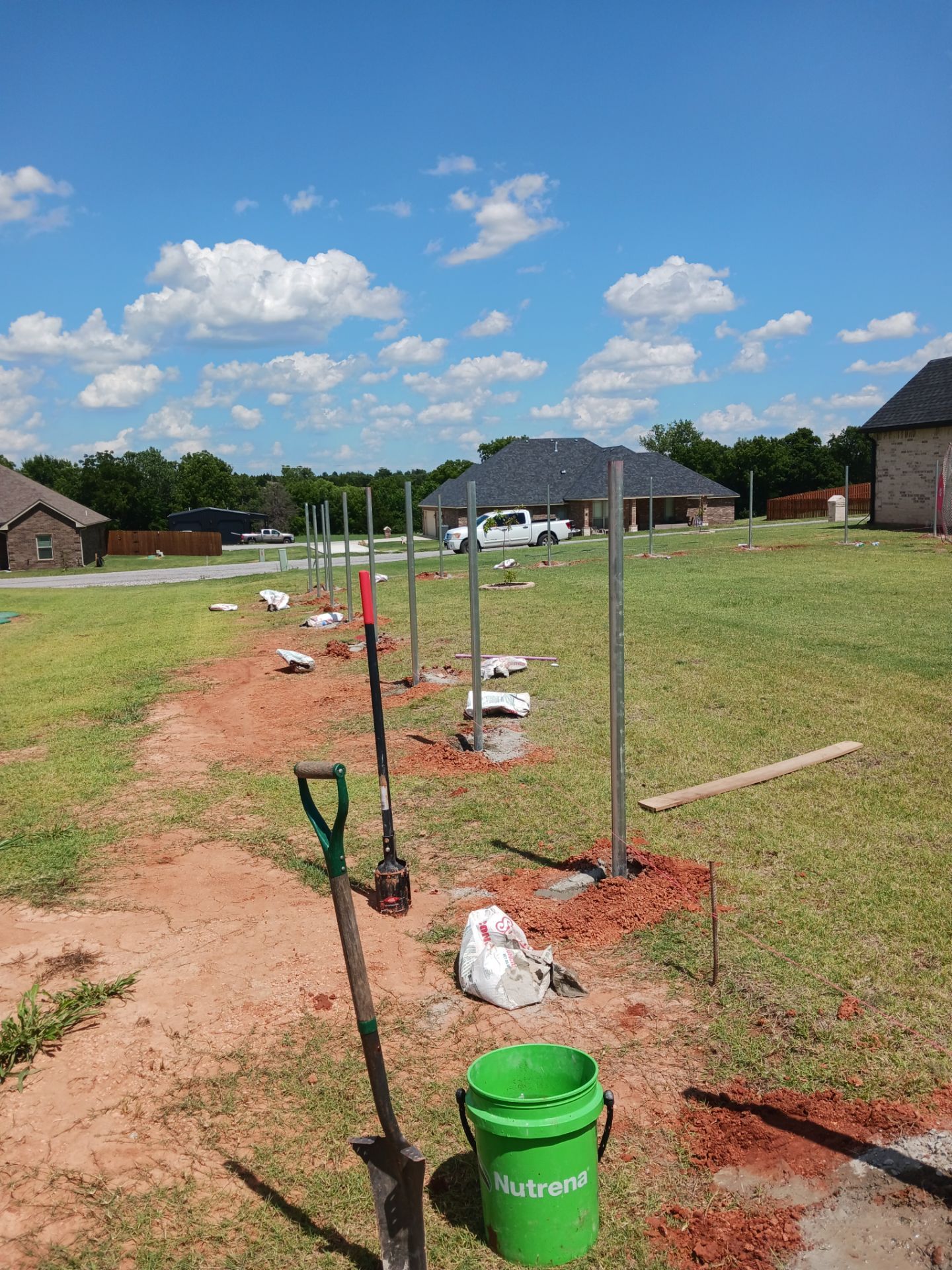 Cedar Fence using Metal Poles by Clays Services Inc