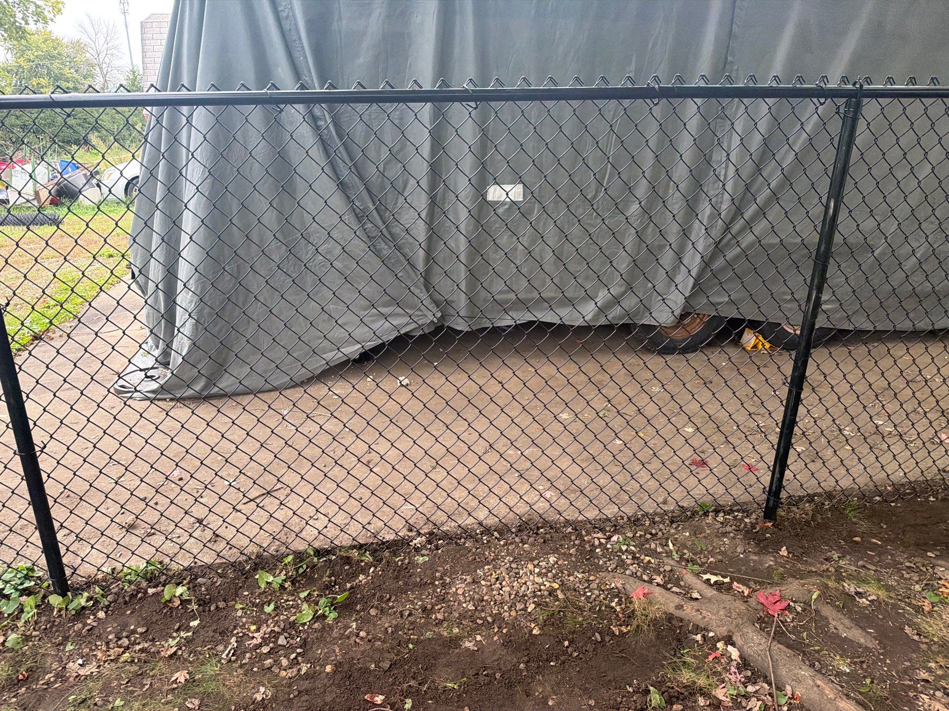 Custom Wood Privacy and Black Chain Link Fence in Hudson by Perfect Picket Fence and Stain