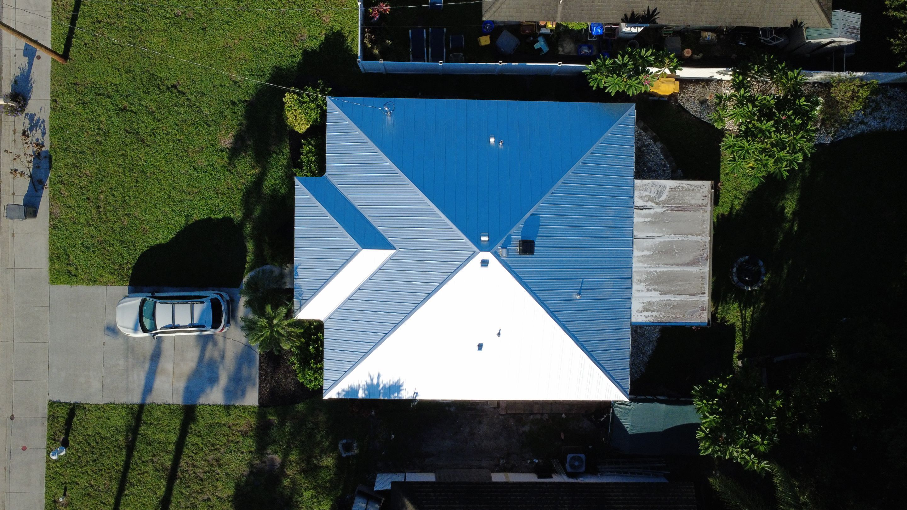 Residential Roofing Installation using 1" Nail strip metal roof by BLUES BROTHERS ROOFING