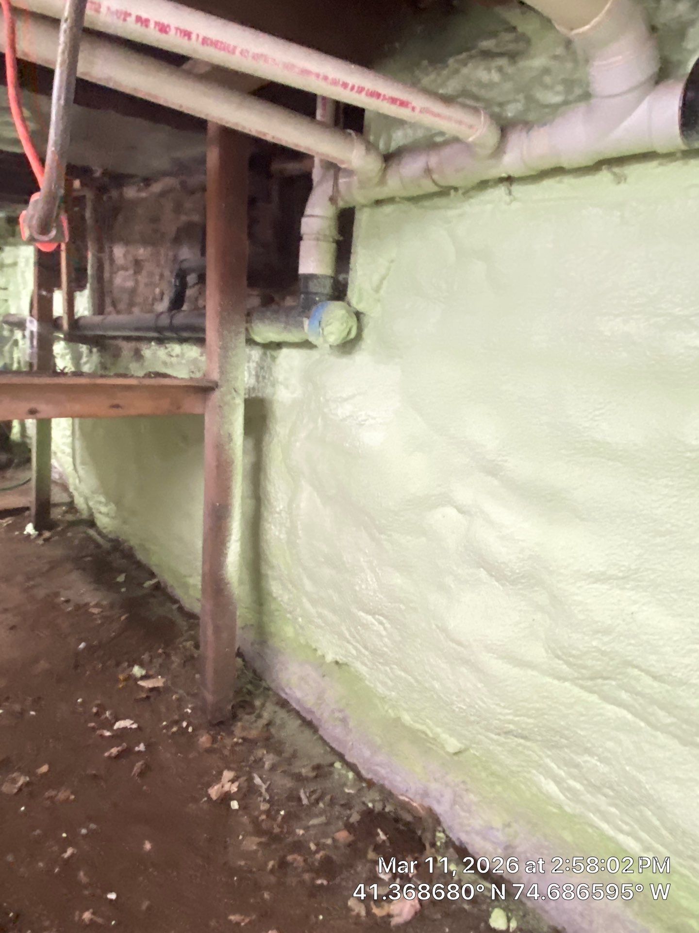 Basement Exterior Walls using Closed Cell Spray Foam by NYS Foam & Energy