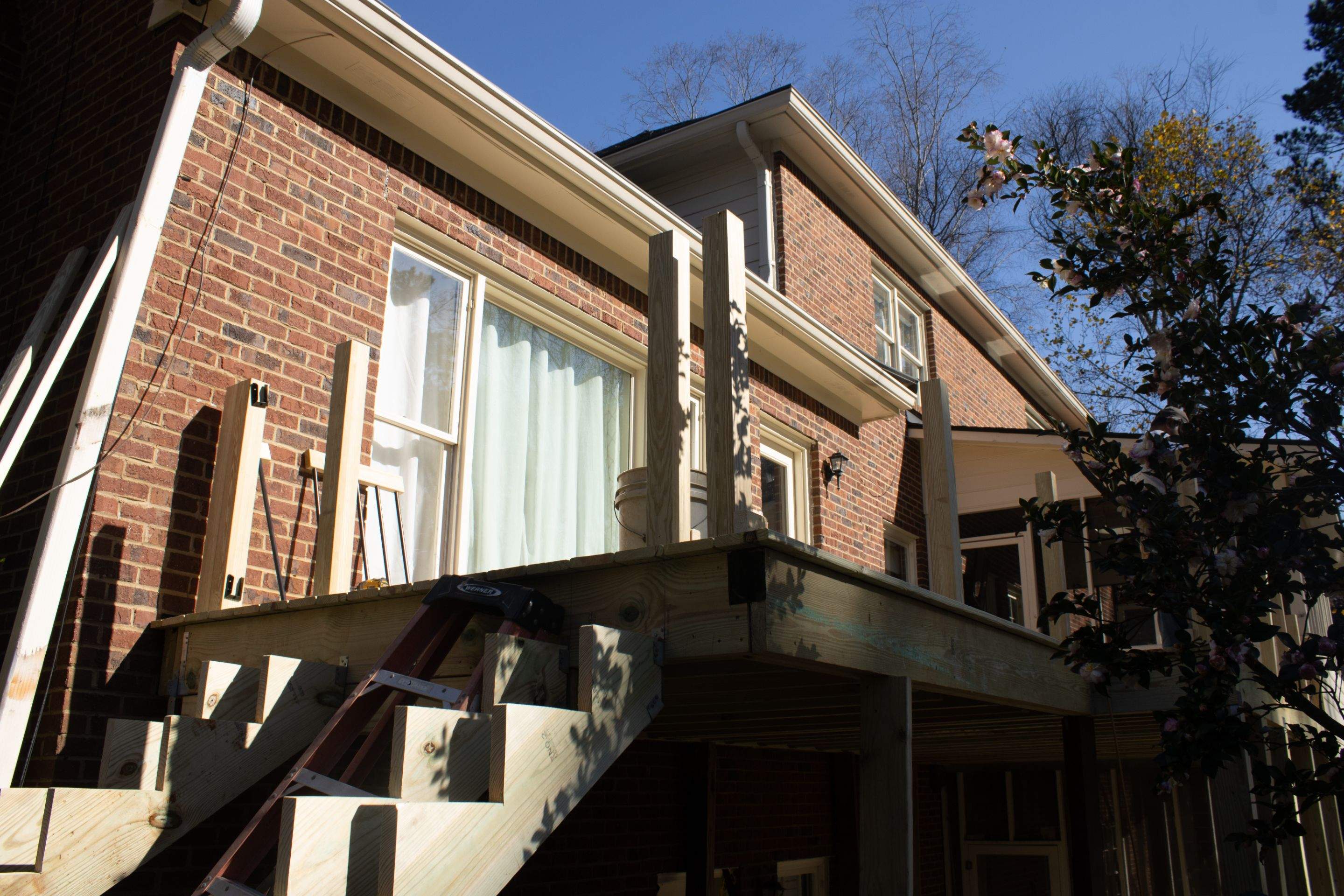 Timbertech LED Light Installation on Wood Deck Build in Marietta, GA by Nelson Exteriors 