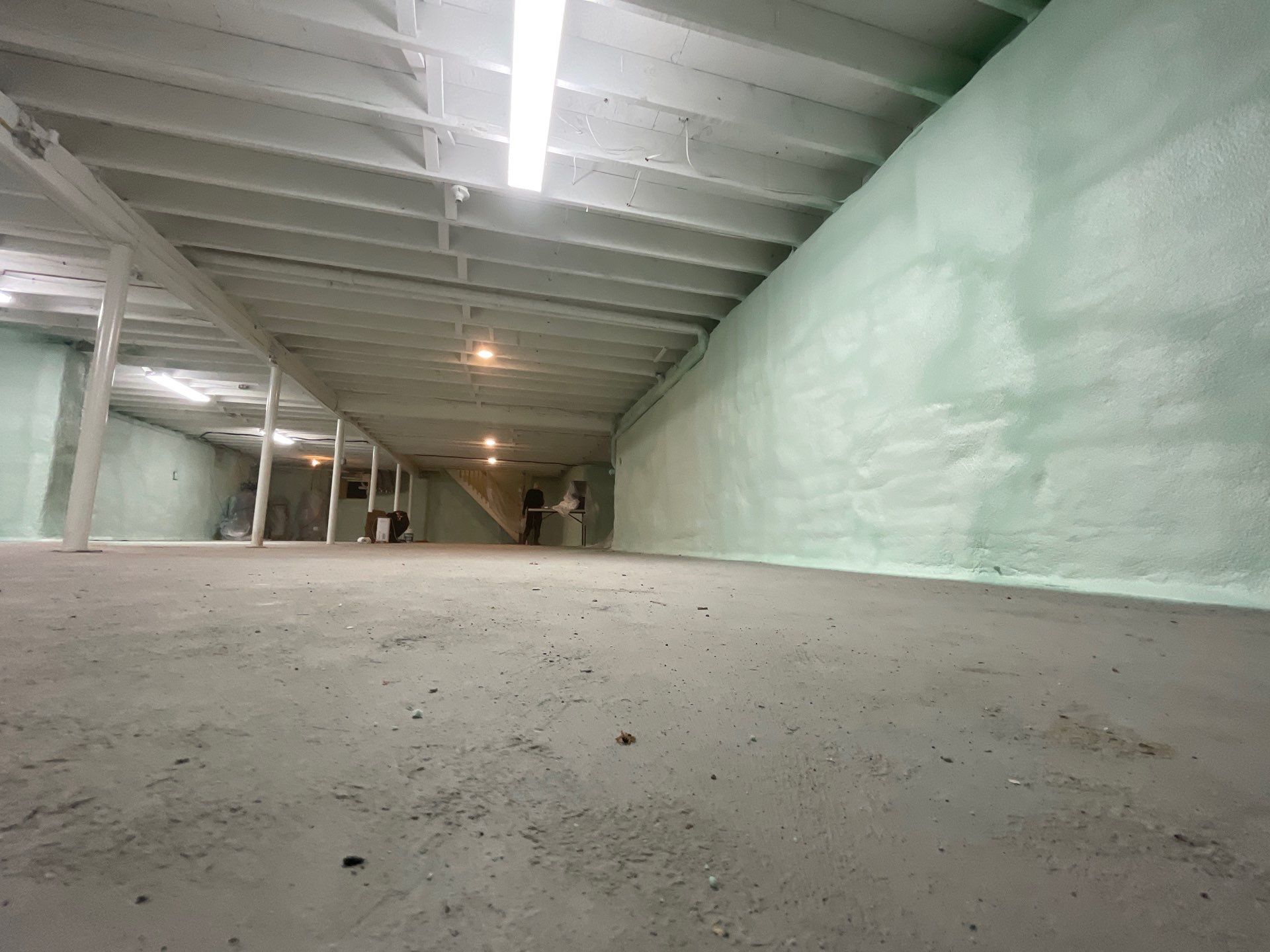 Basement Exterior Walls using Closed Cell Spray Foam by NYS Foam & Energy