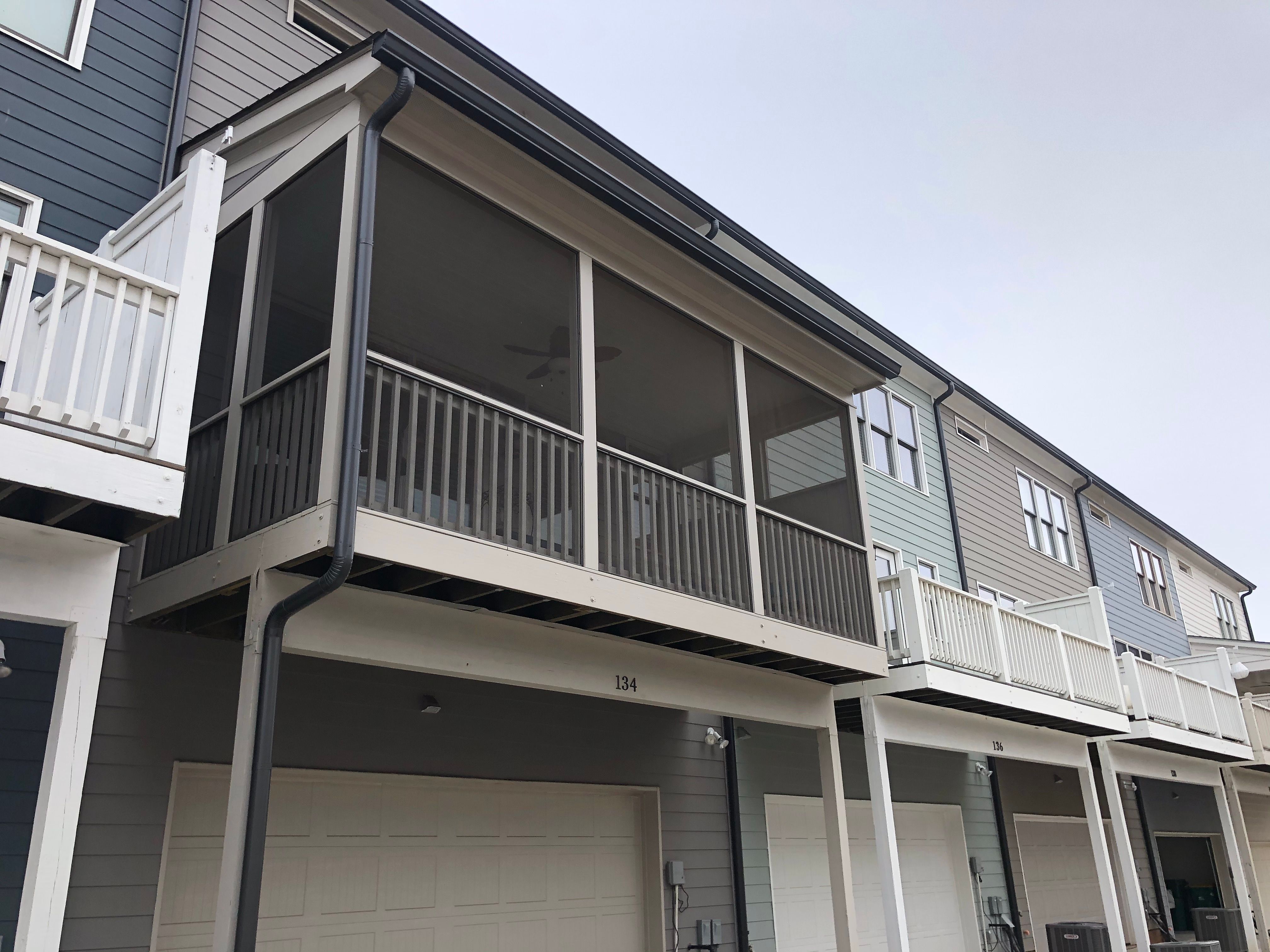 Second-Story Screened-In Porch Construction for Woodstock Townhome by Swift Home Renovations
