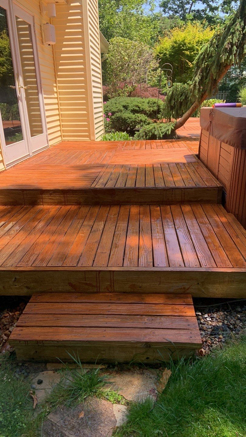 Deck Refinishing Using Powerwasher by A1 NERDY HOMES LLC