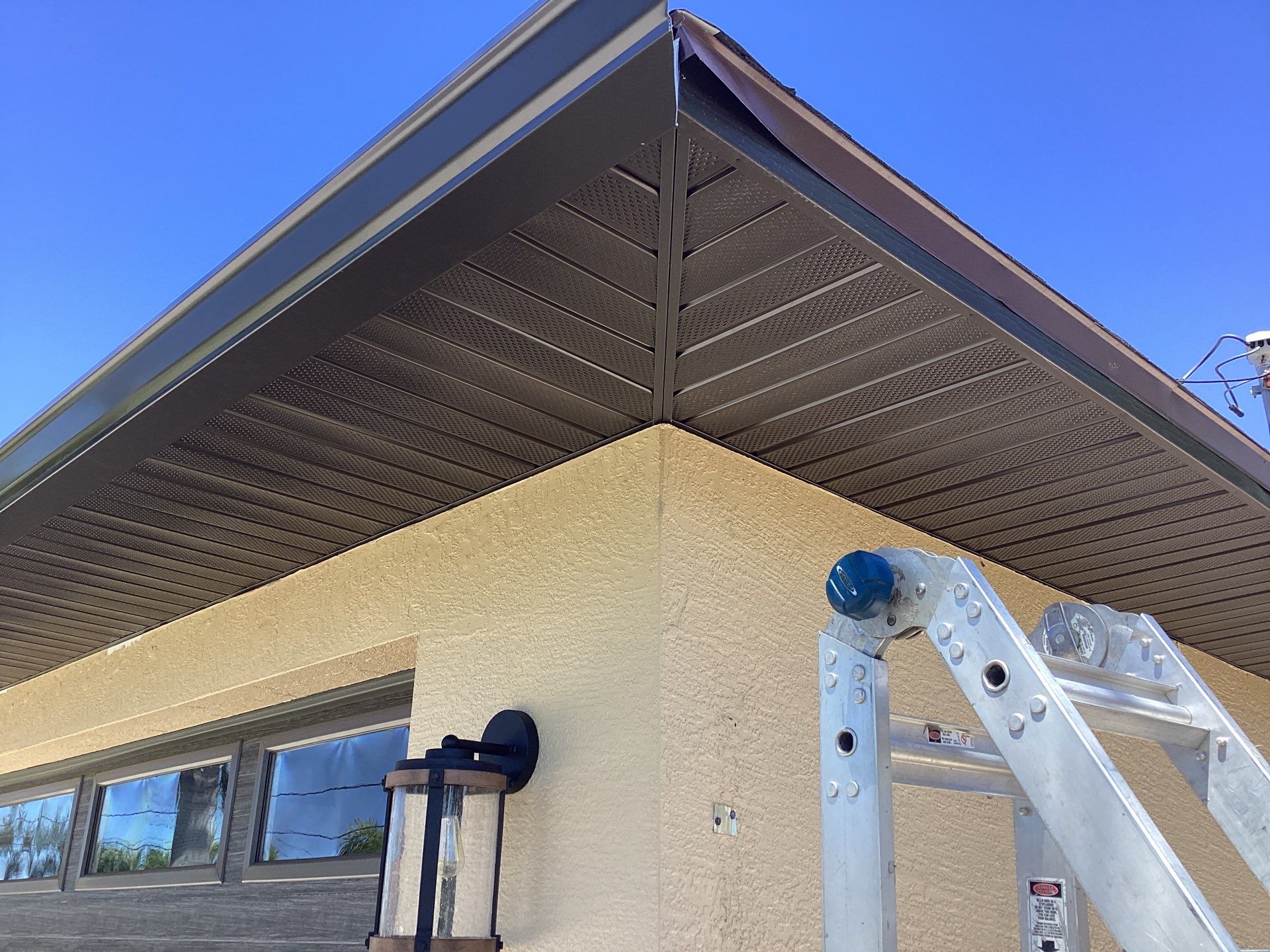 Musket Brown Gutter Installation and Soffit Fascia in Cape Coral FL by Gutter Professors