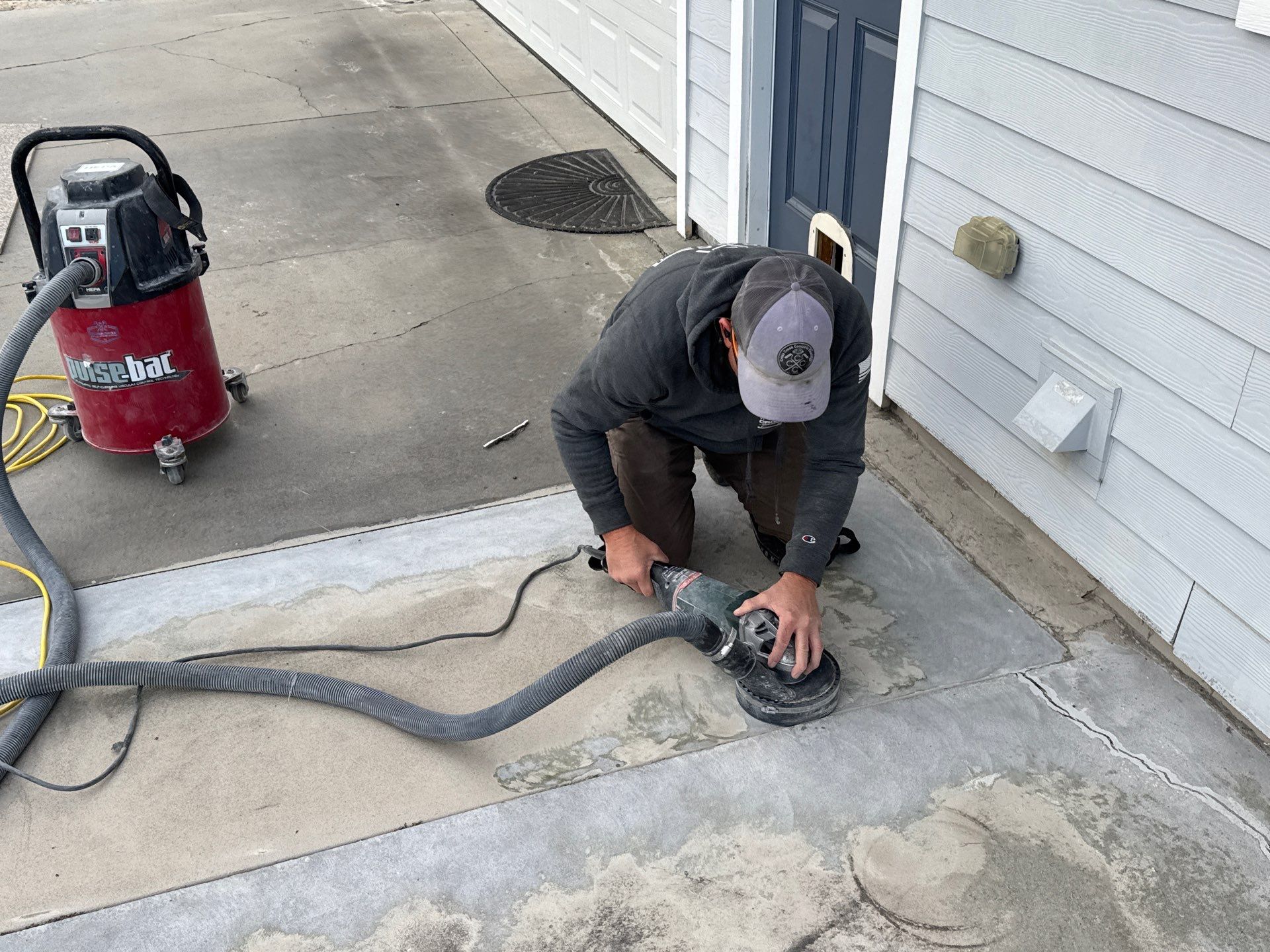 Patio in Trenton, FL in Denim by Cross Creek Concrete Coatings
