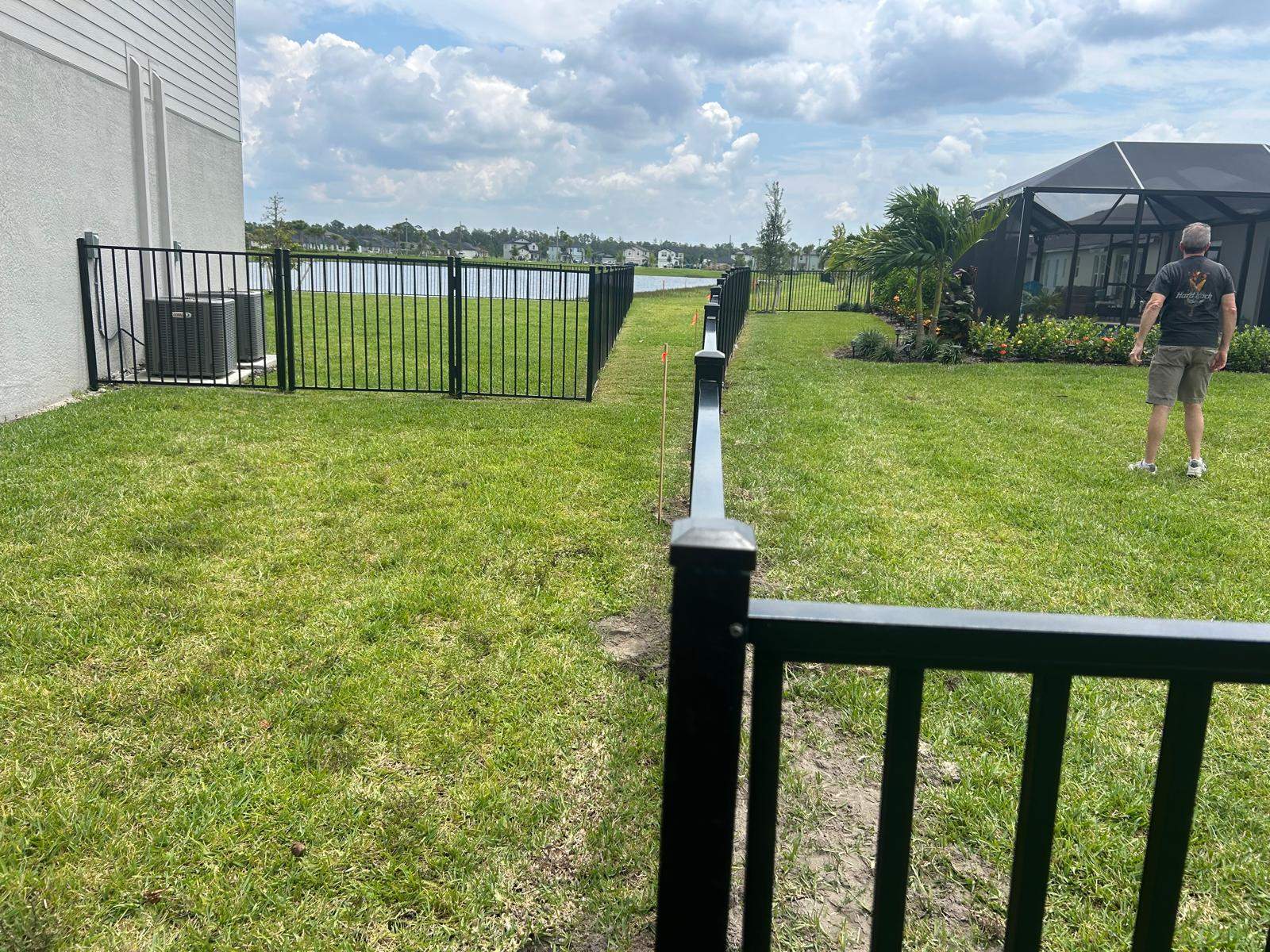 Black Aluminum Picket Fence Installation in North Fort Myers by True Fence LLC