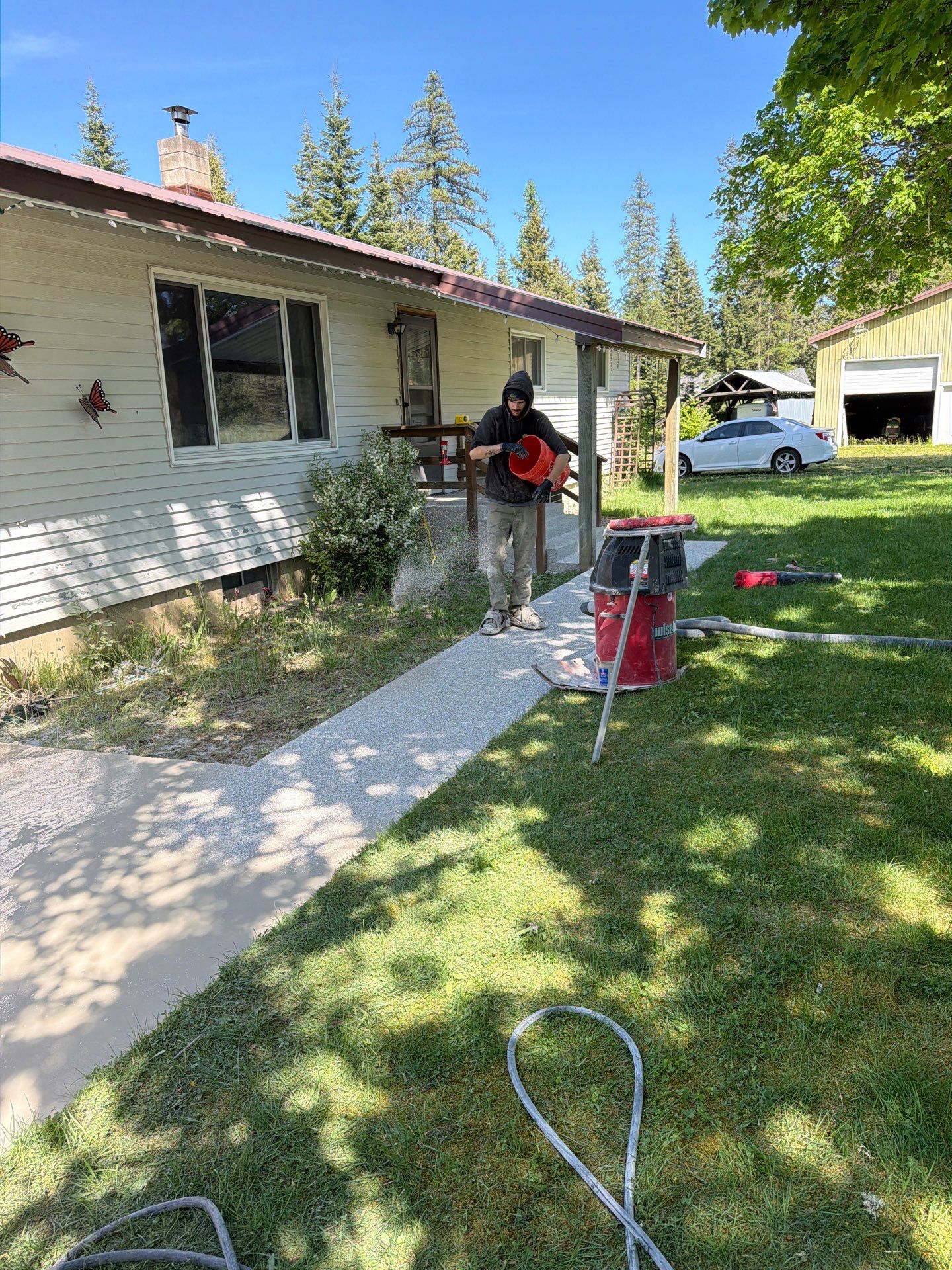 Quartzite Hybrid Concrete Patio and Walkway Coating in Priest River by Croc Coatings, LLC