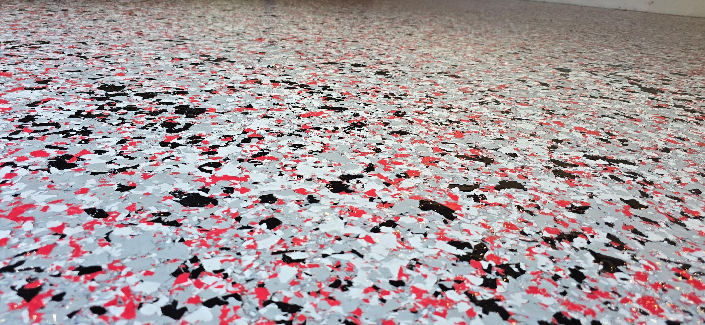 Garage Completed Using Custom Flake by Elite Floor Solutions