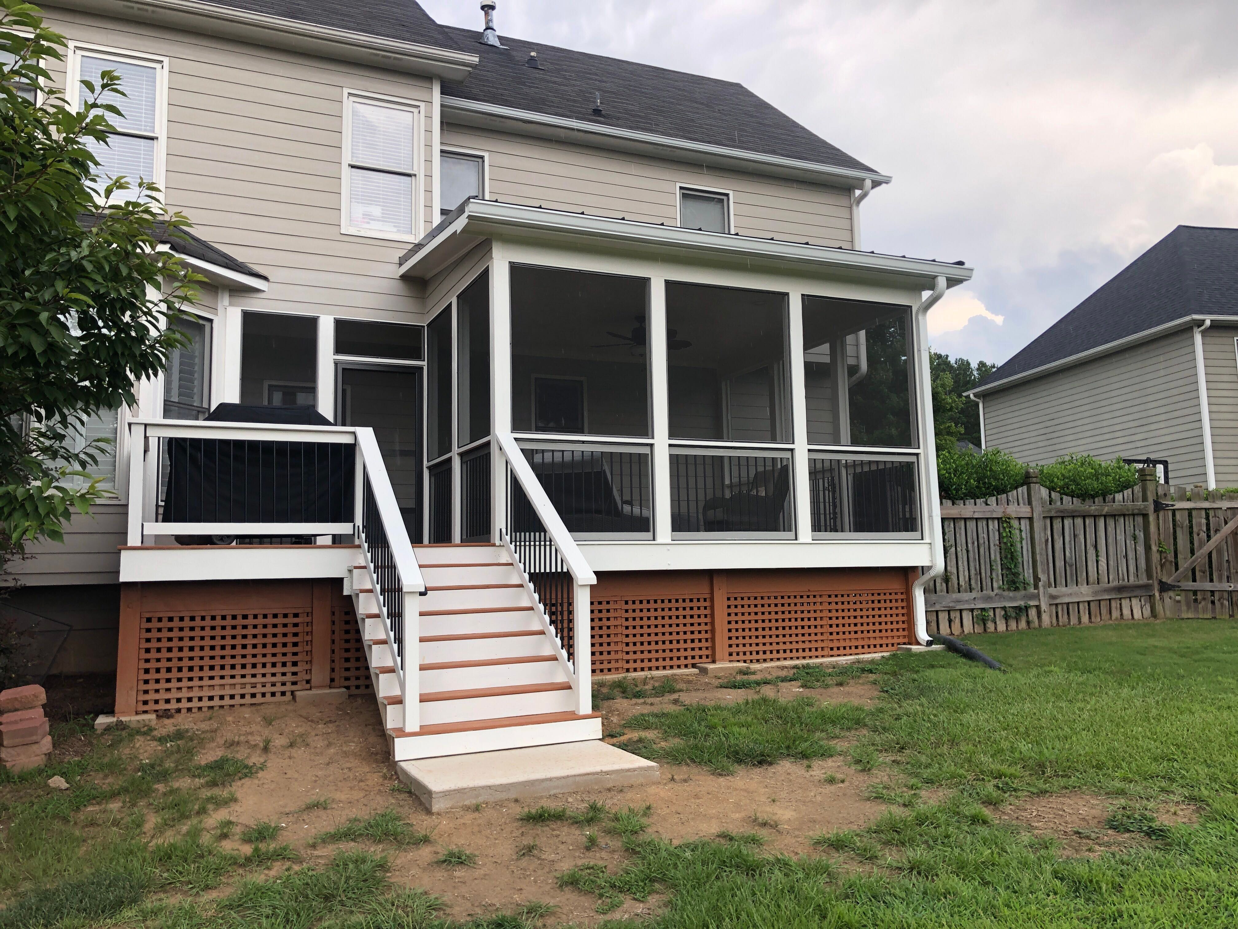 Screened-In Porch and Elevated Deck Construction in Acworth by Swift Home Renovations 