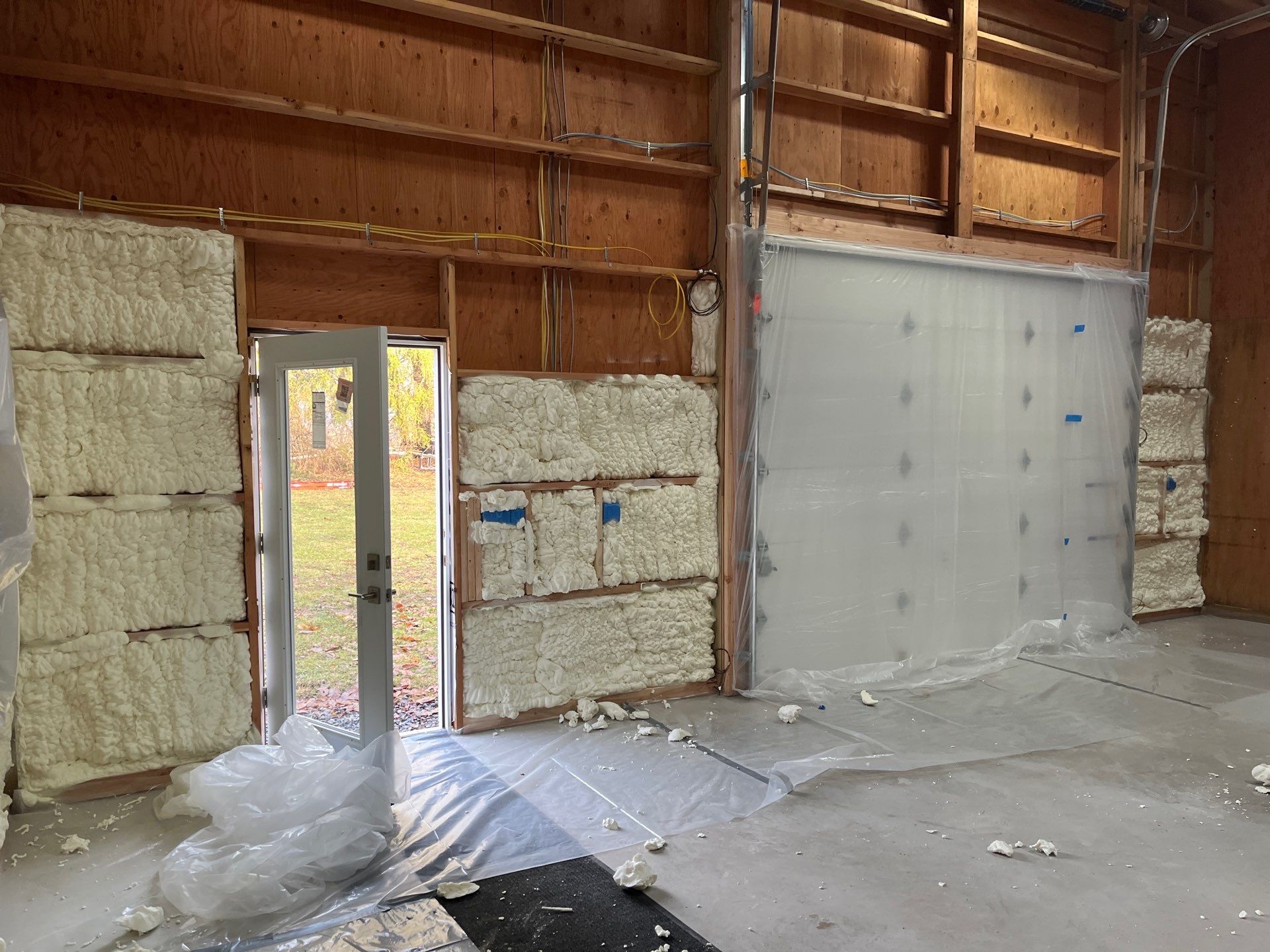 Open Cell Spray Foam to a Pole Barn by NYS Foam & Energy