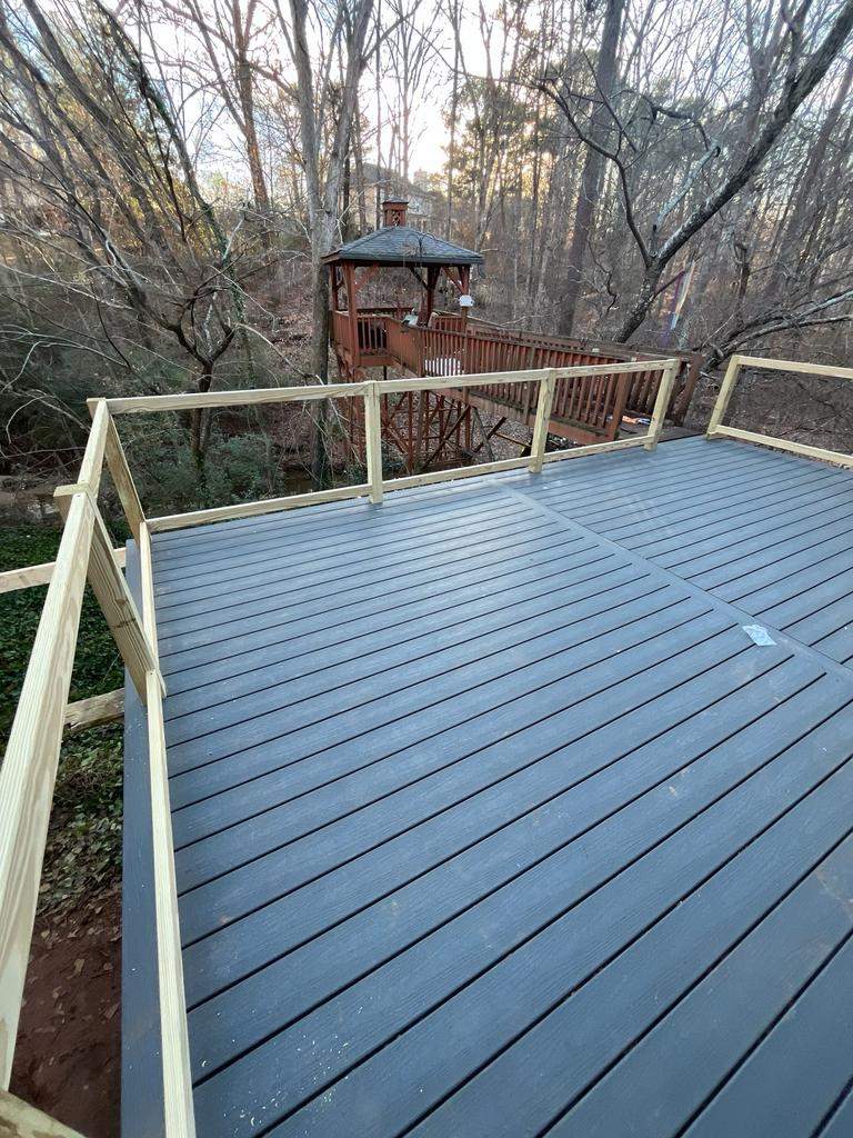 Trex Deck Build with Hybrid Railing in Lilburn, GA by Nelson Exteriors 
