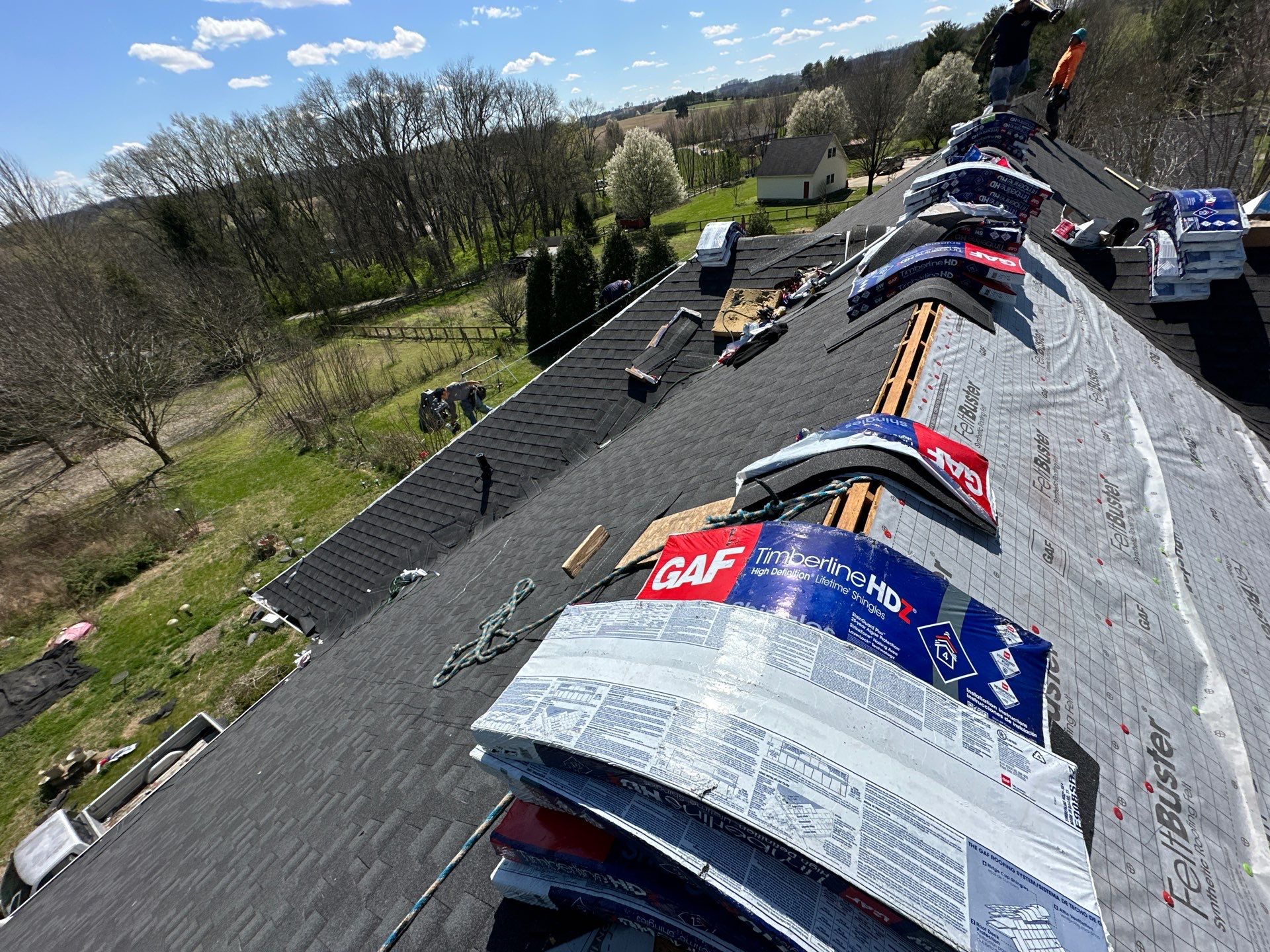 Residential Roofing Installation using GAF Timberline HDZ Charcoal by Undersun Roofing 