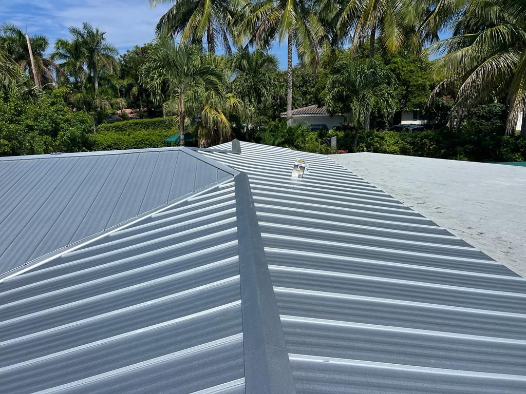 Residential Roofing Installation using 1" Nail strip metal roof by BLUES BROTHERS ROOFING