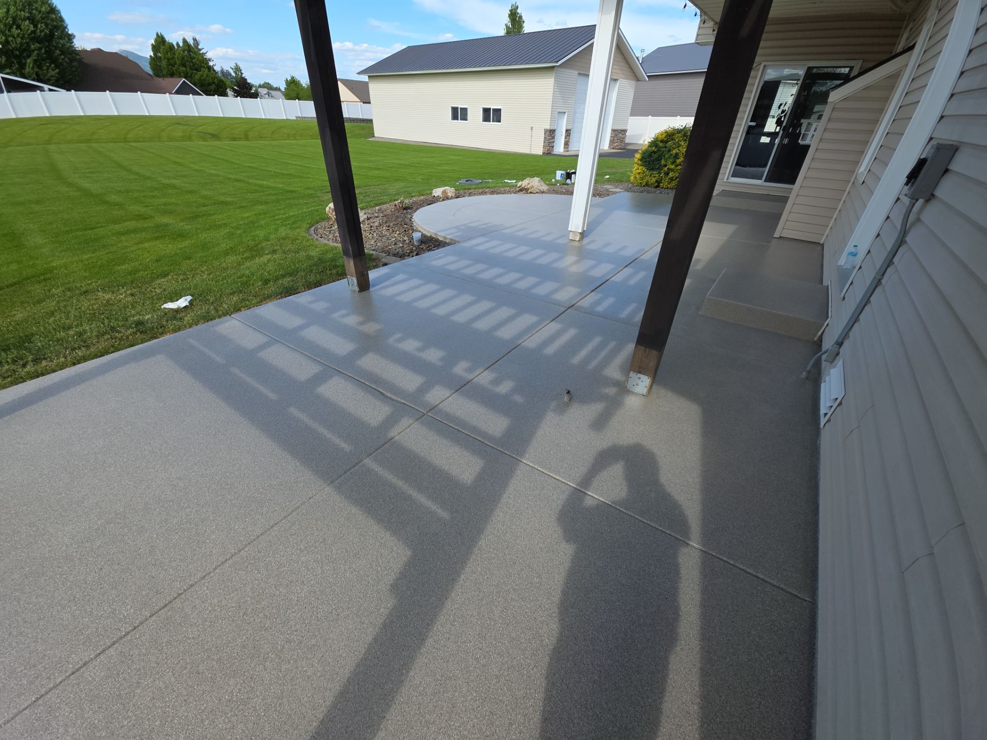Patio Transformation using Pebble Beach by Croc Coatings, LLC