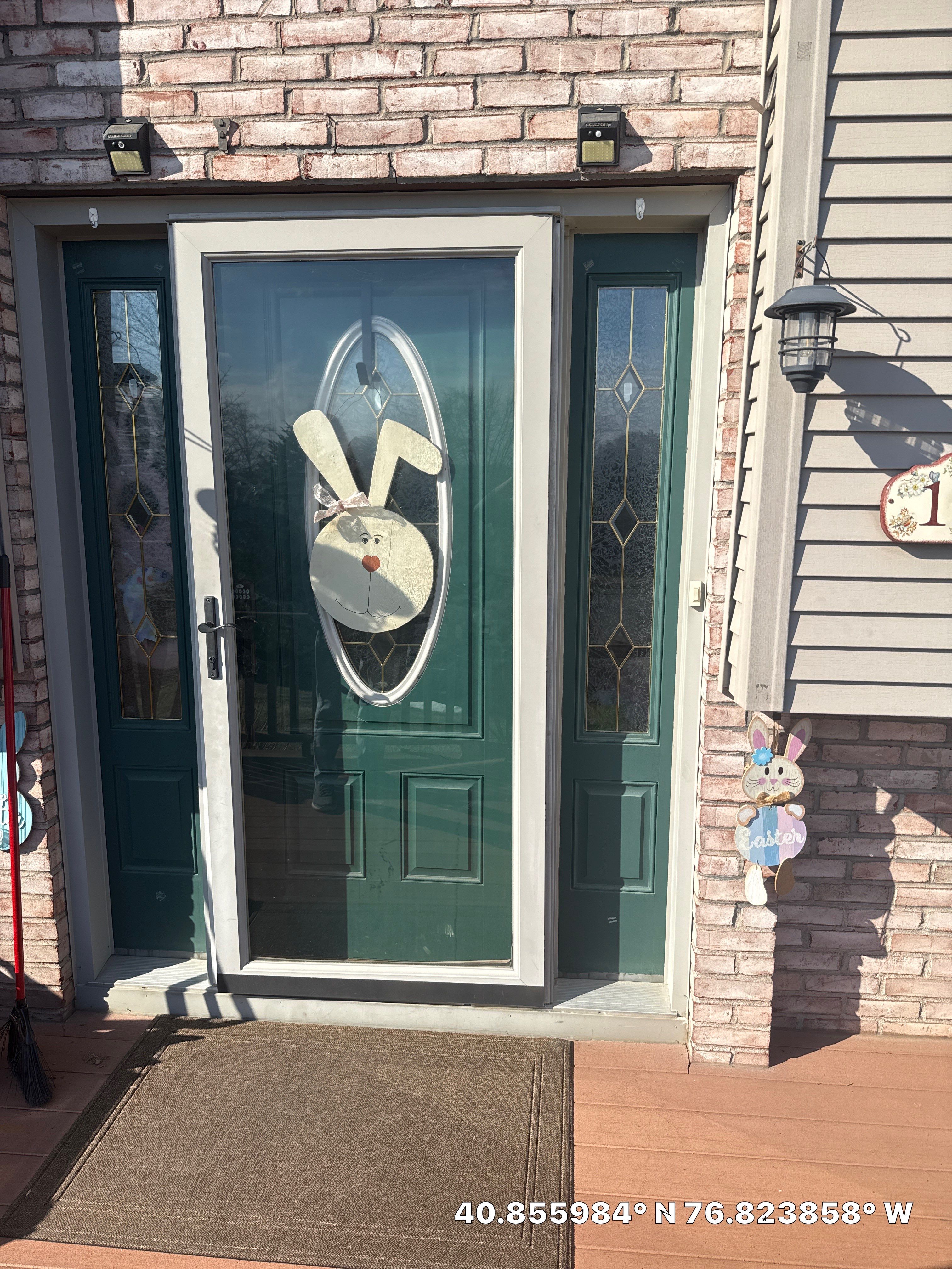 Fiberglass Entry Door and Decorative Sidelight Installation in Shamokin Dam by Esh Builders