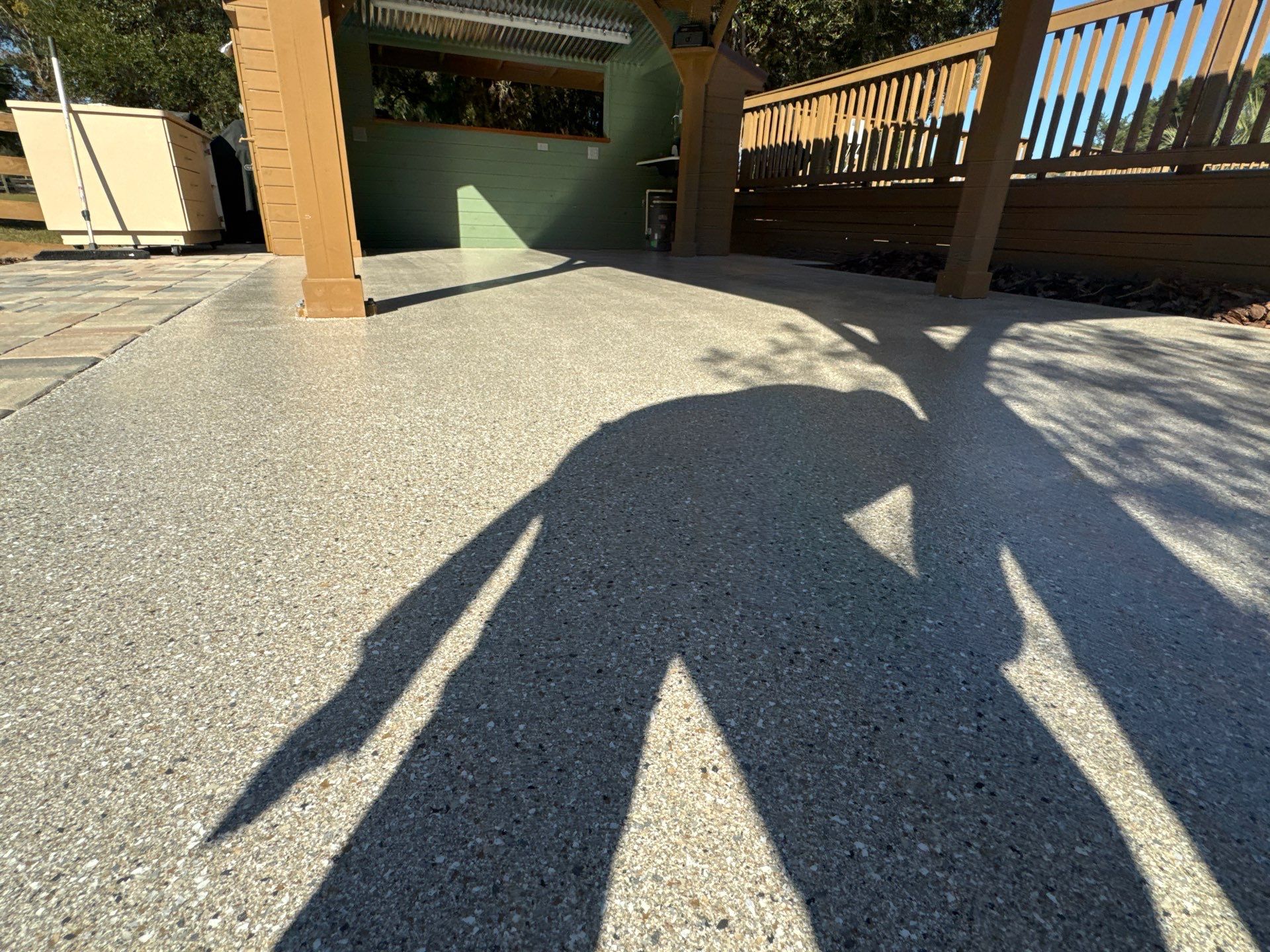 Patio  in Newberry, FL in Hybrid Claystone by Cross Creek Concrete Coatings