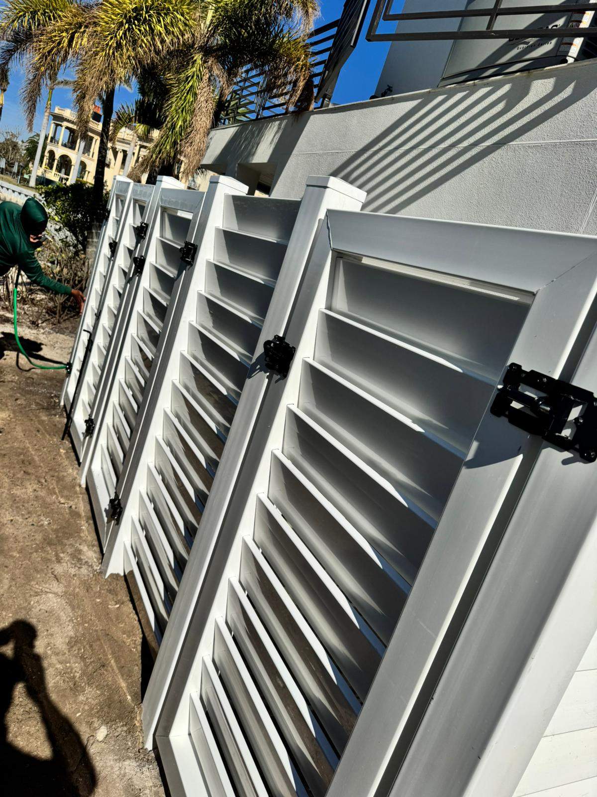 Louvered Vinyl Enclosure in Sarasota by True Fence LLC