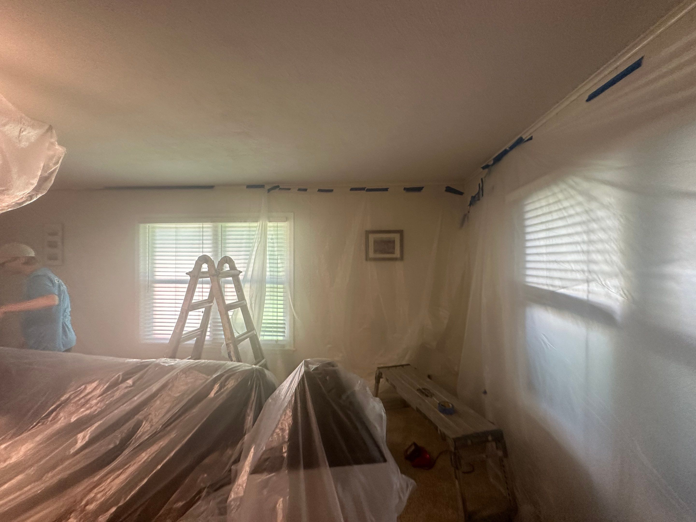 Interior Painting in Gilmer, TX | From Stains & Spots to Fresh White Room by Quality Coats Painting