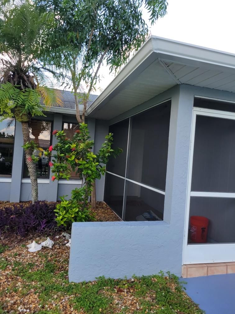 New Gutter System with Splash Guards in Cape Coral FL by Gutter Professors