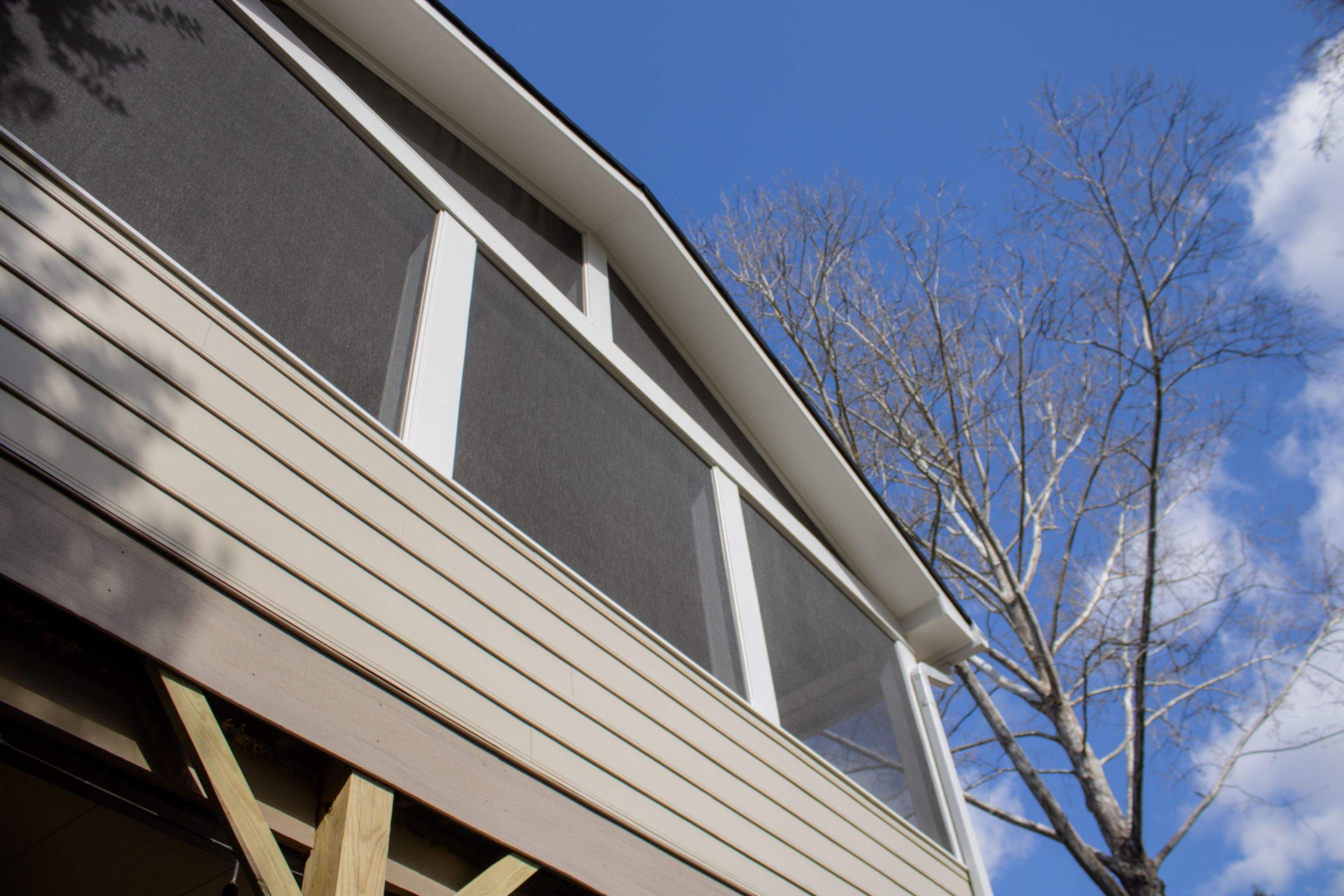 Deck Resurface and Screened-In Porch Build with Timbertech LED Lantern Post Cap Lights by Nelson Exteriors