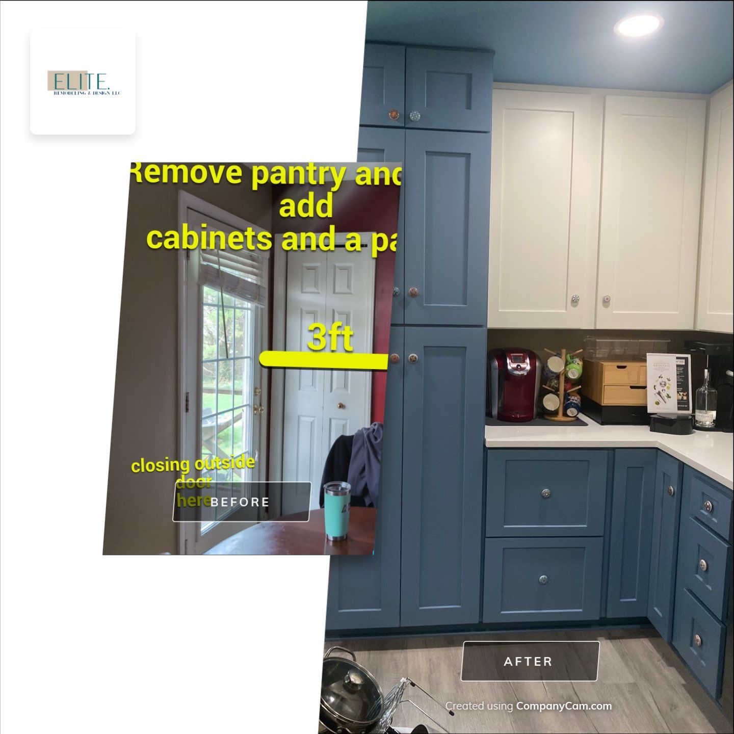 Holly Springs Kitchen Remodel – Two-Tone Shaker Cabinets & Open-Concept Design by Elite Remodeling and Design LLC