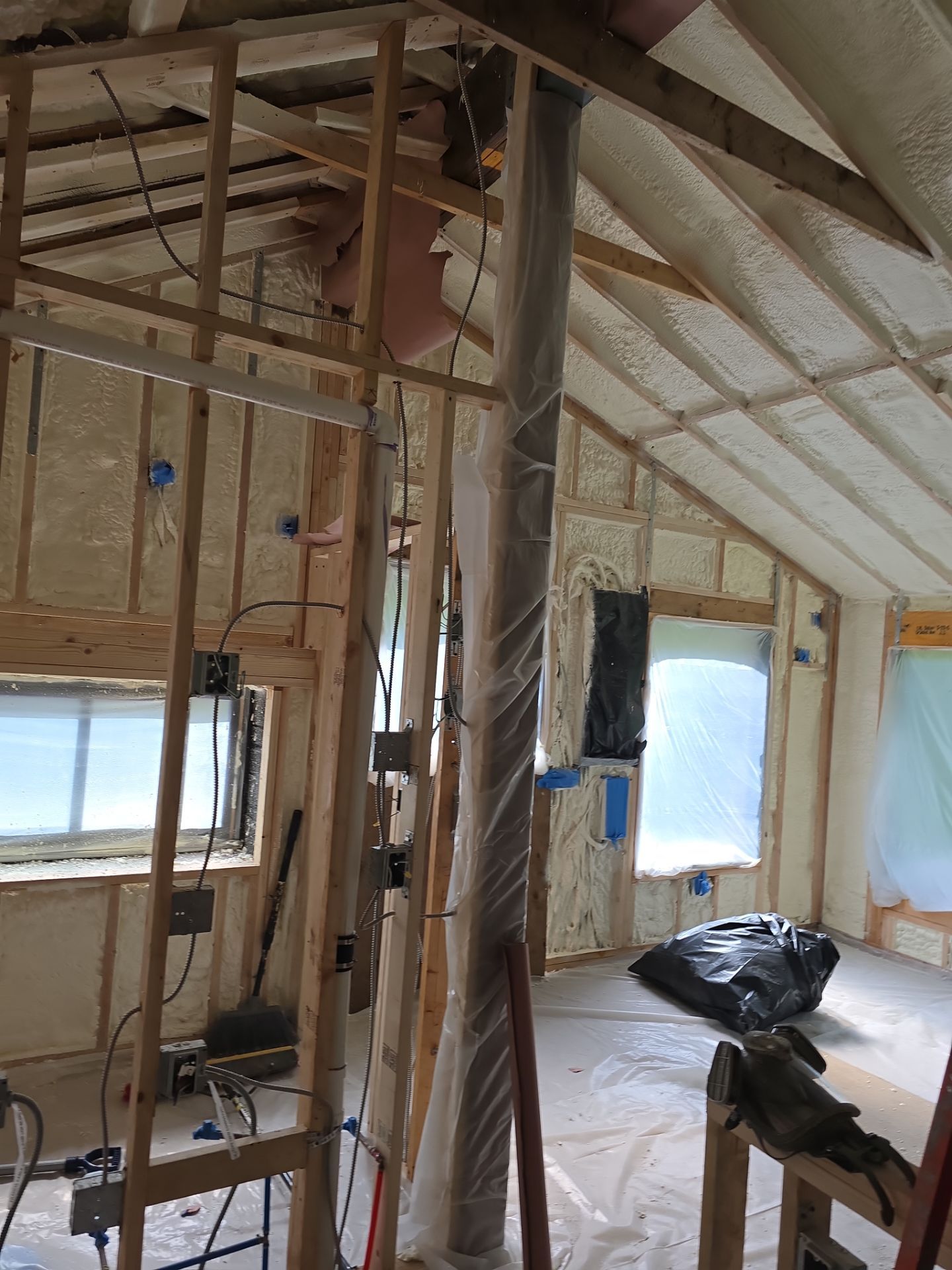 Attic Insulation using Closed Cell Spray Foam by NYS Foam & Energy