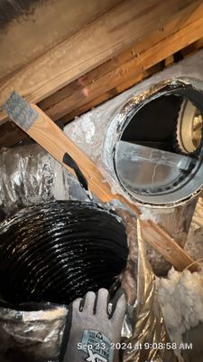 Duct modification in attic 