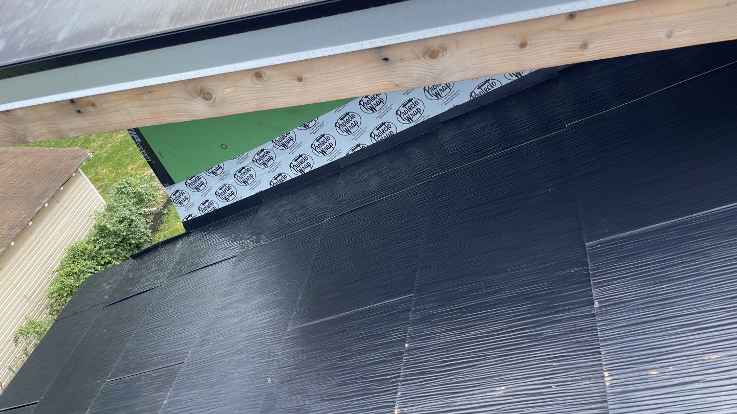 Tesla Solar Roof  using Tesla Solar Roof V3 tiles by American Home Contractors