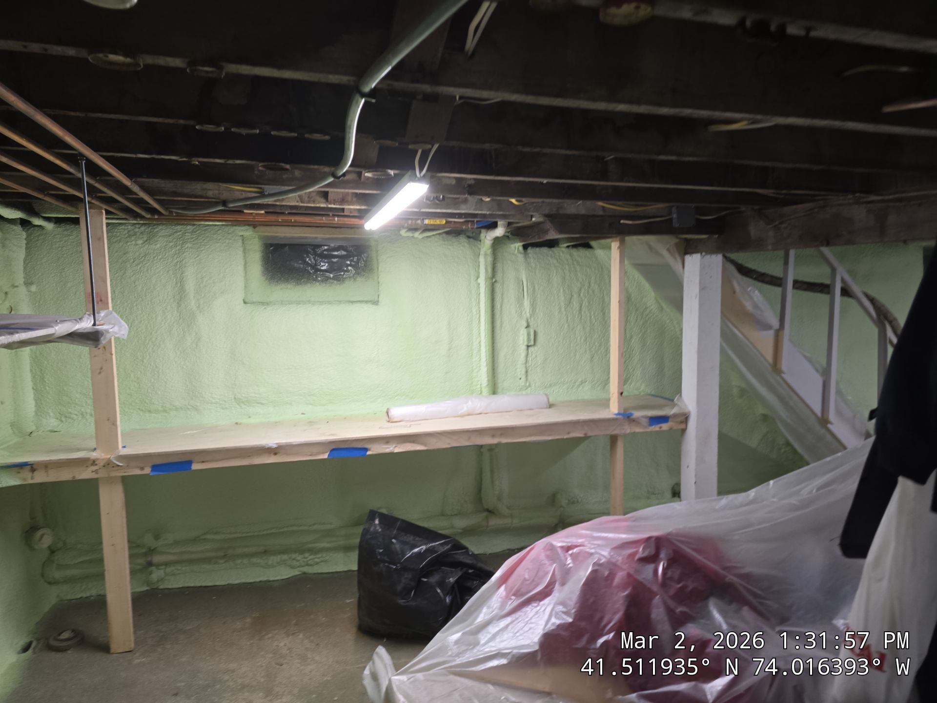 Attic Insulation using open cell spray foam by NYS Foam & Energy