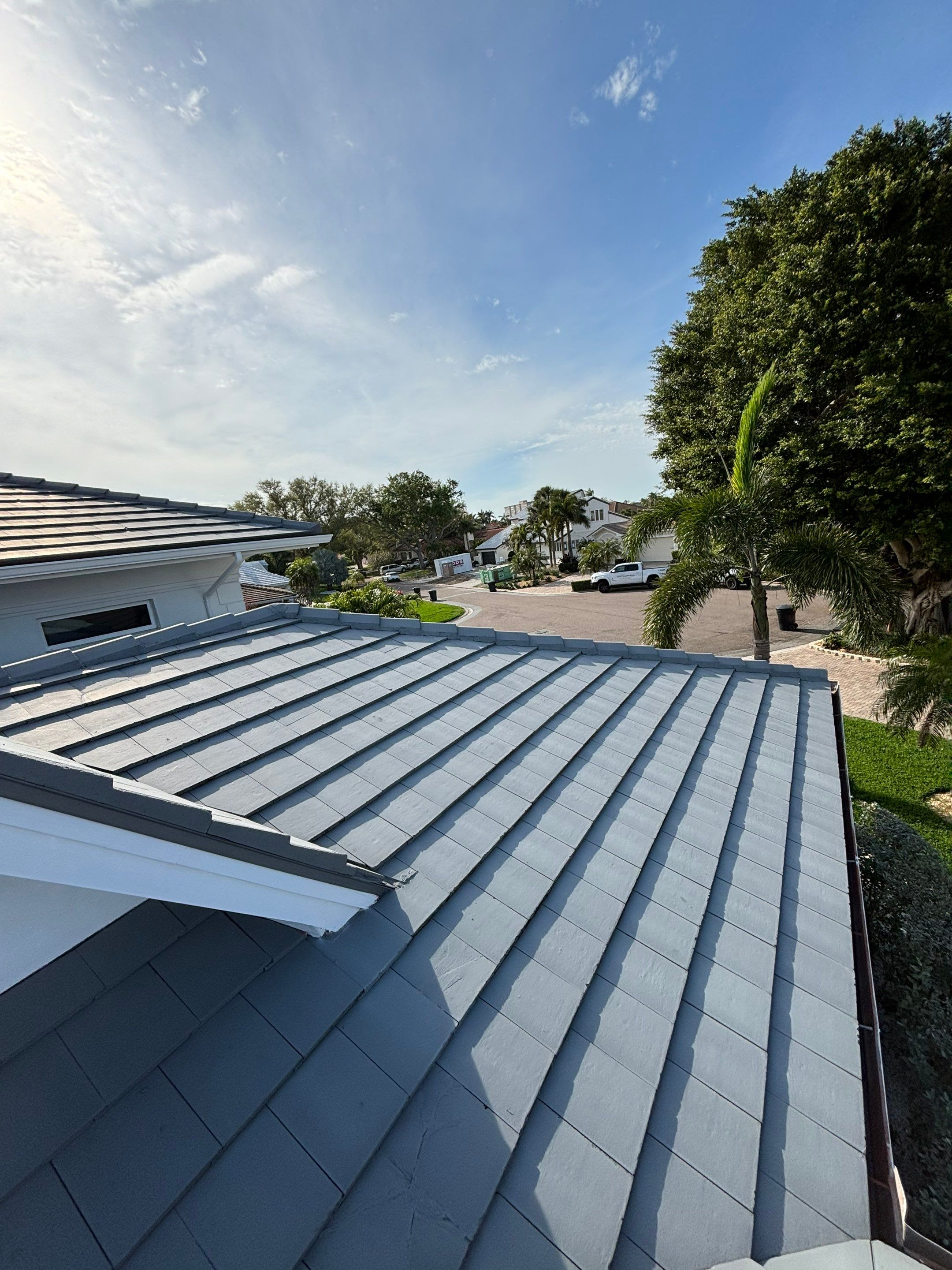 Charcoal Gray Concrete Tile by Reimagine Roofing