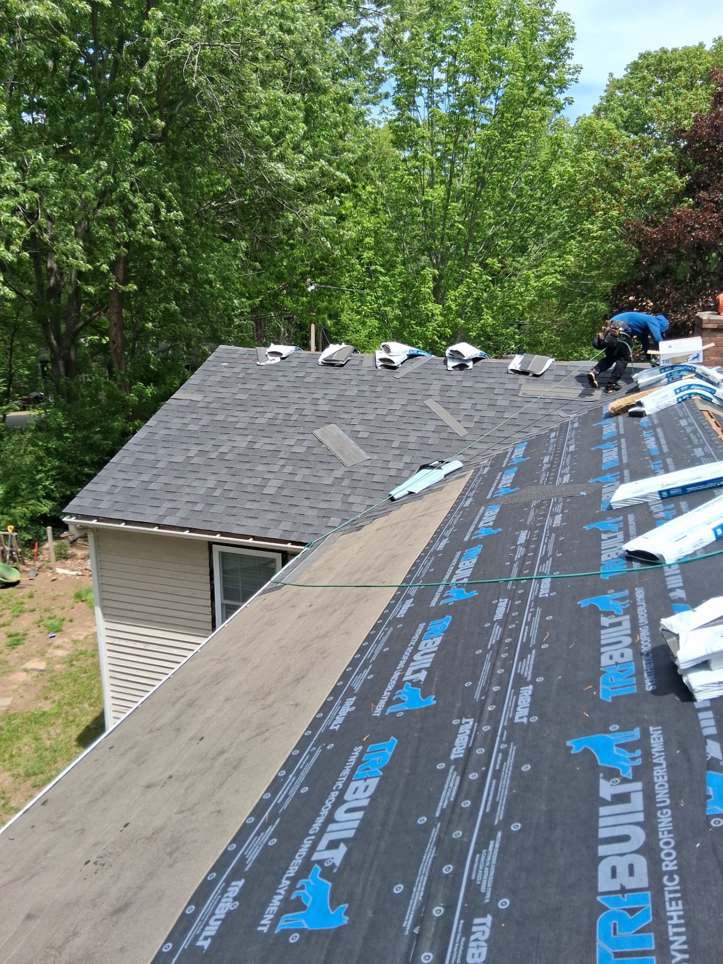 Asphalt Shingle Roof Replacement and Chimney Reflashing in York, Maine by Tall pine roofing