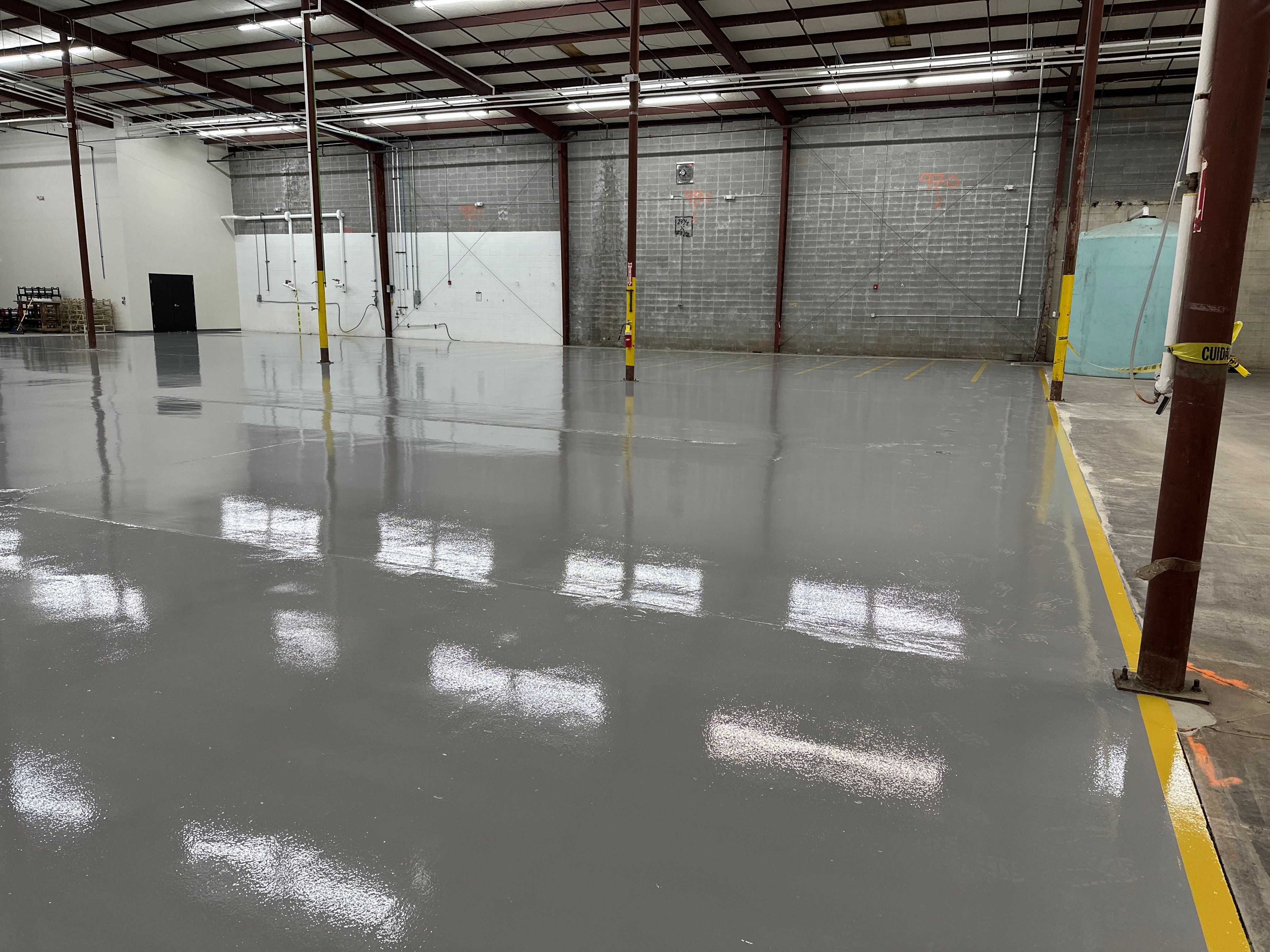 High-Gloss Industrial Epoxy Flooring Installation in Tucker, Georgia by Cornerstone Hard Surface Restoration
