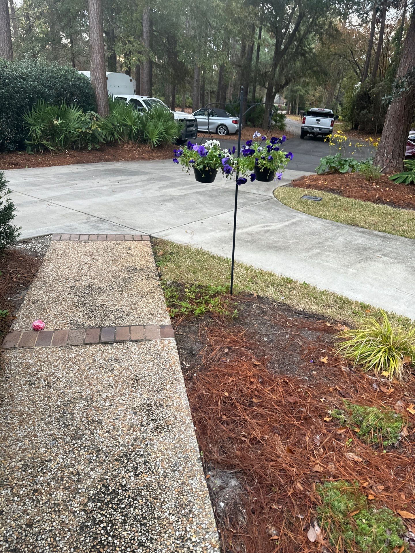 Custom Herringbone Paver Walkway Replacement in Hilton Head Island by Lowcountry Scapes, LLC