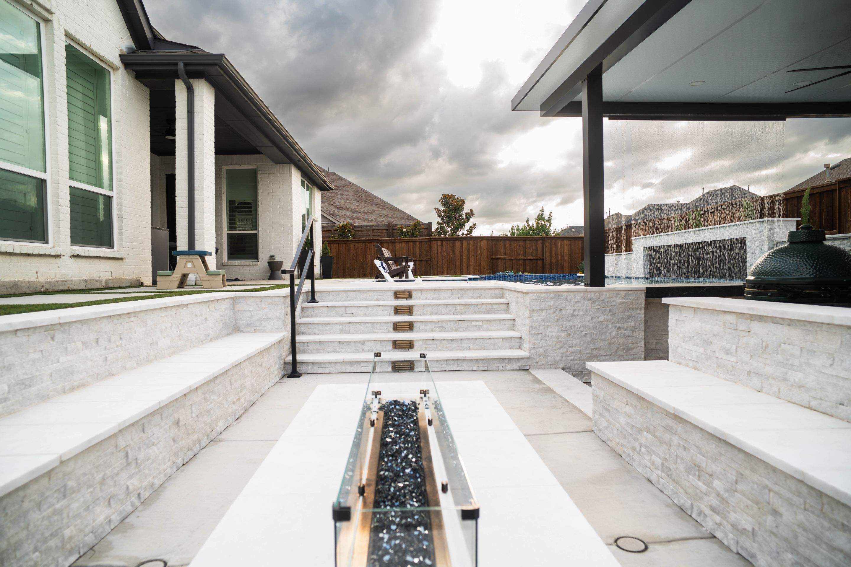 Jumbo Pool, Spa, and Sunken BBQ and Fire Pit by Pinnacle Pools and Spas - DFW