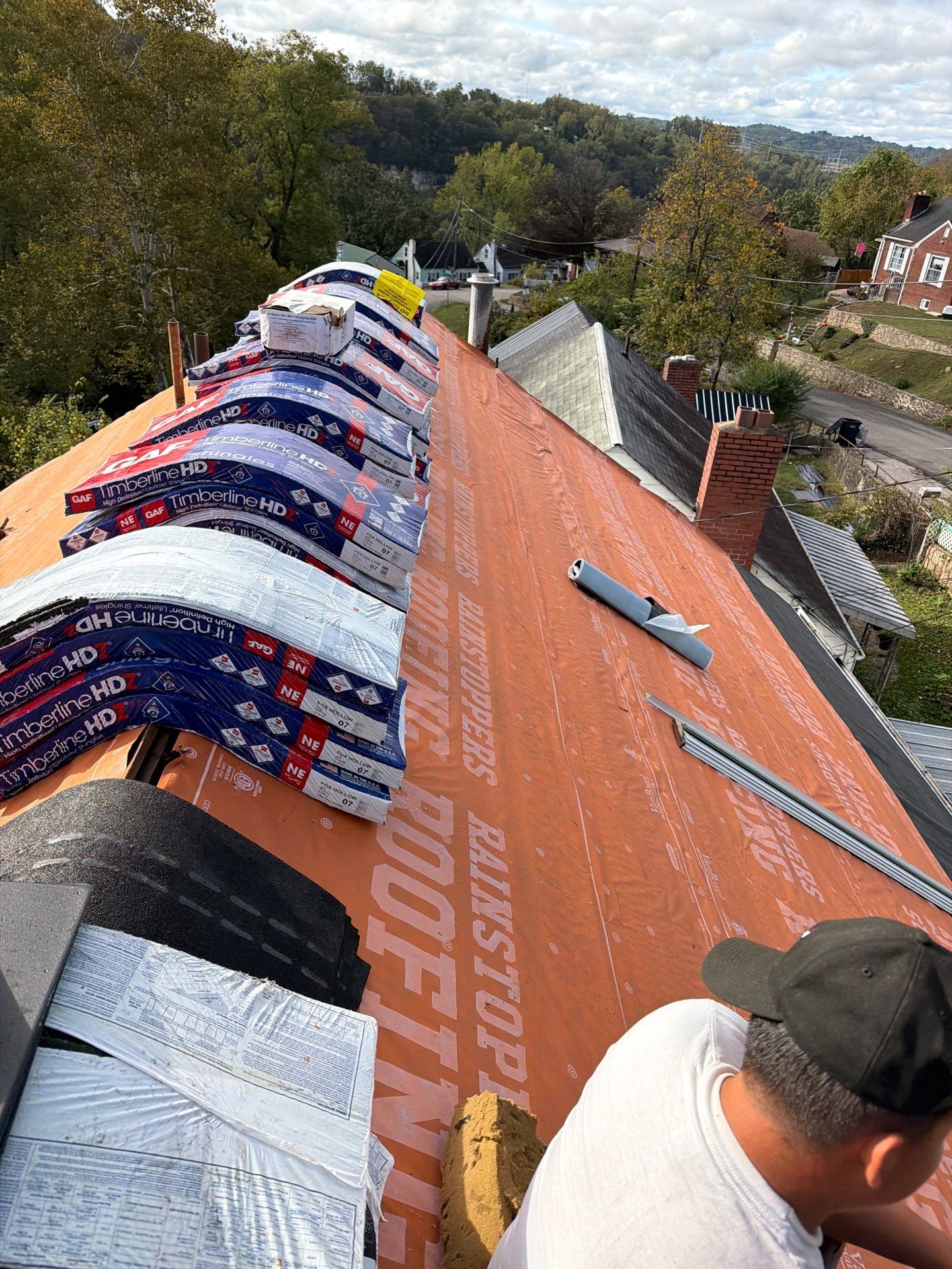 Residential Roofing Installation using GAF Timberline HDZ Fox Hollow Grey by Rainstoppers Roofing