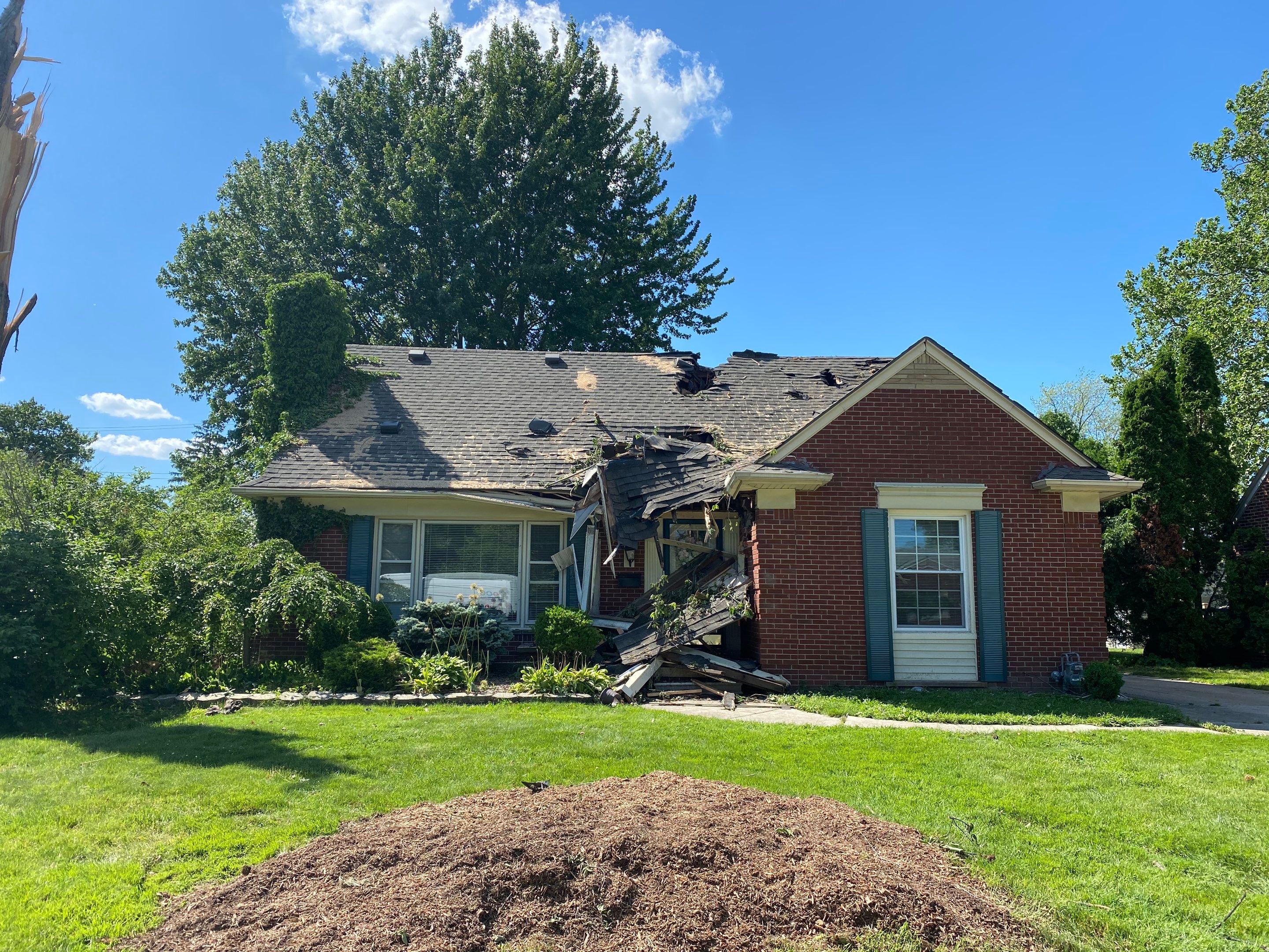 Large Tree Strike Restoration  by Bloomfield Construction & Restoration