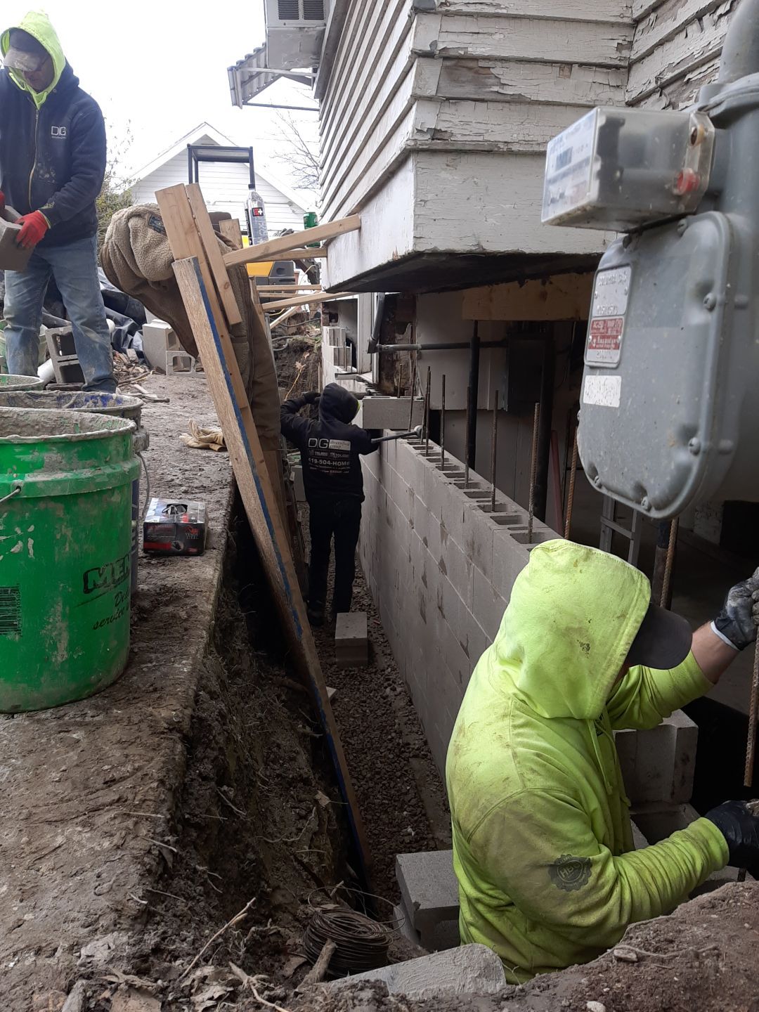 Basement Wall Rebuild with Exterior Waterproofing by Toledo Basement Repair