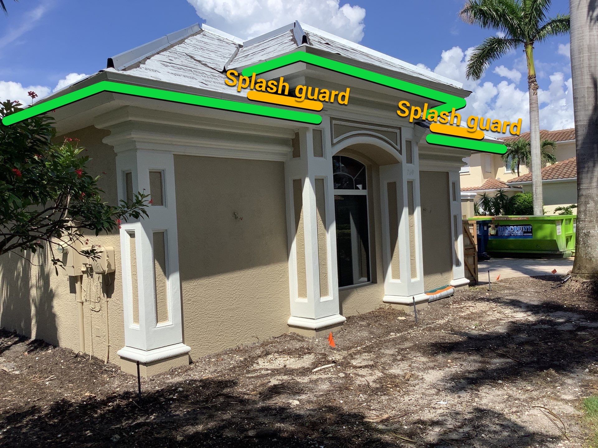 Splash Guard installation in Naples FL by Gutter Professors
