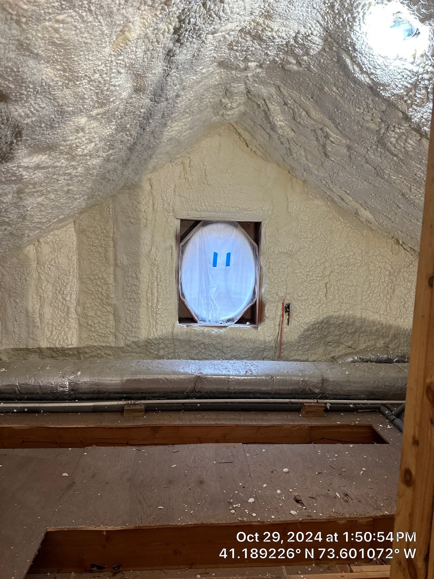 Attic Insulation using open cell spray foam by NYS Foam & Energy