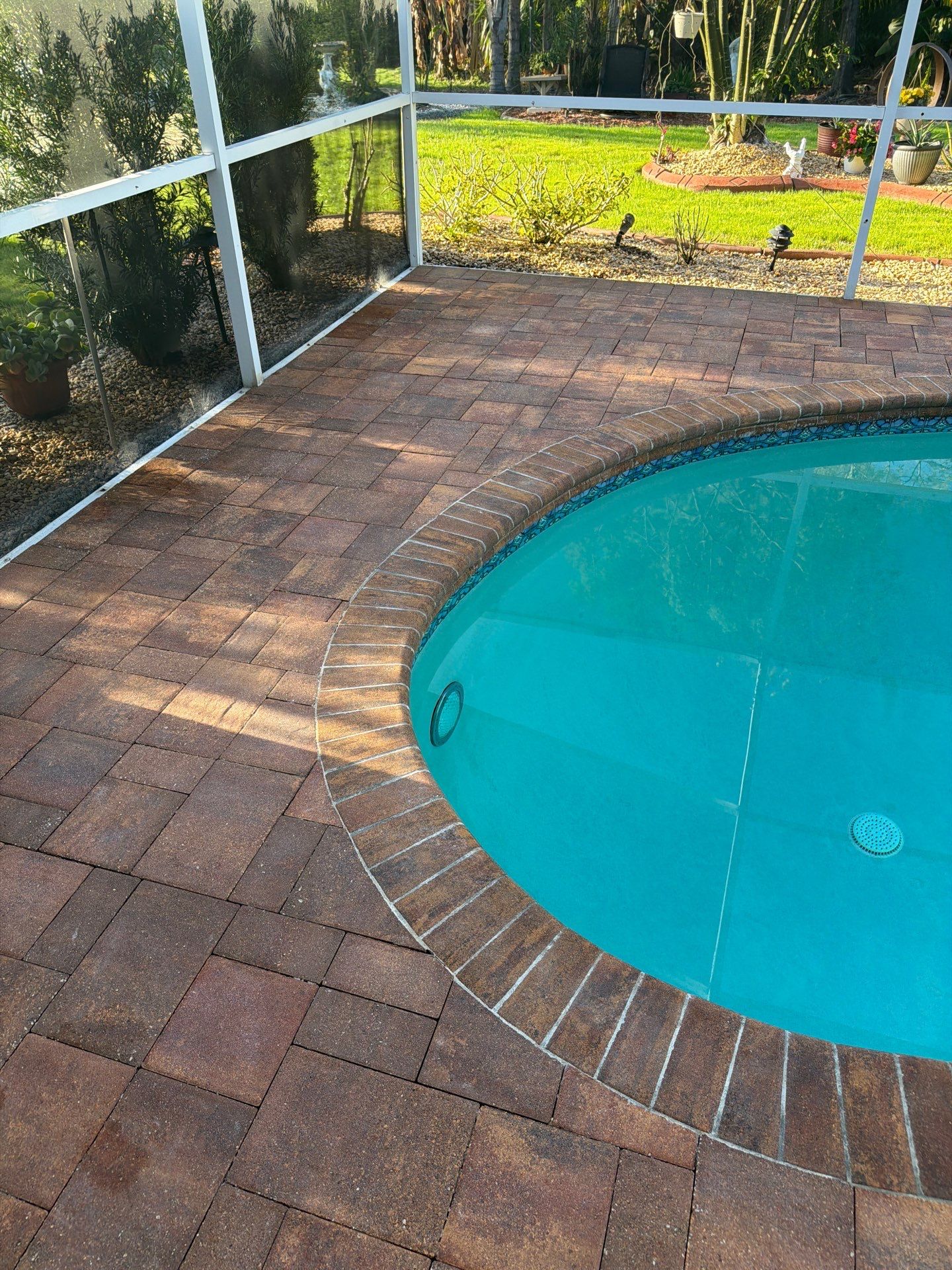 Paver Sealing and Striping for Sun City Center Pool Deck by Supreme Paver Experts