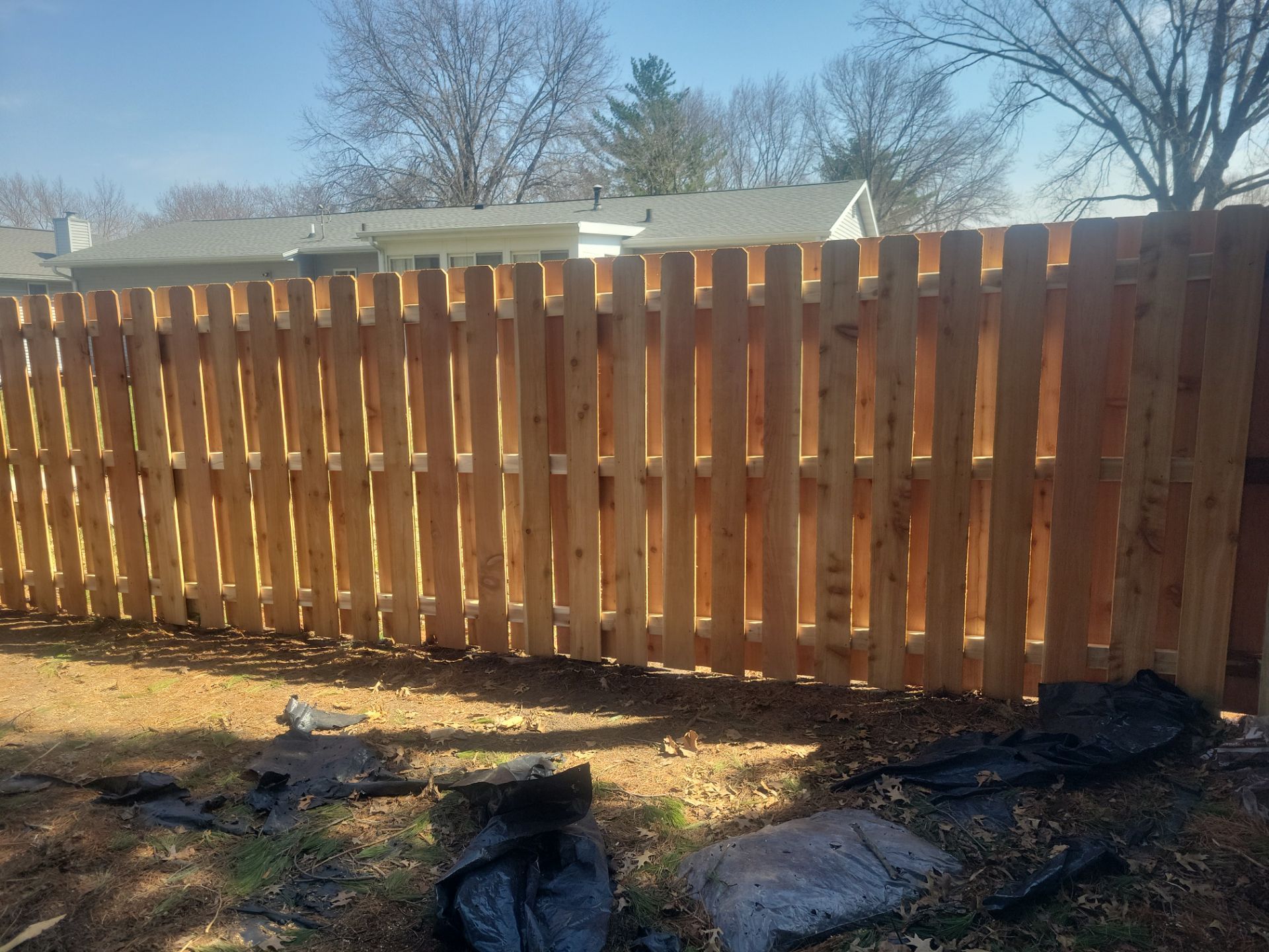 Cedar Shadowbox Wood Privacy Fence Installation in Cedar Falls by Perfect Picket Fence and Stain