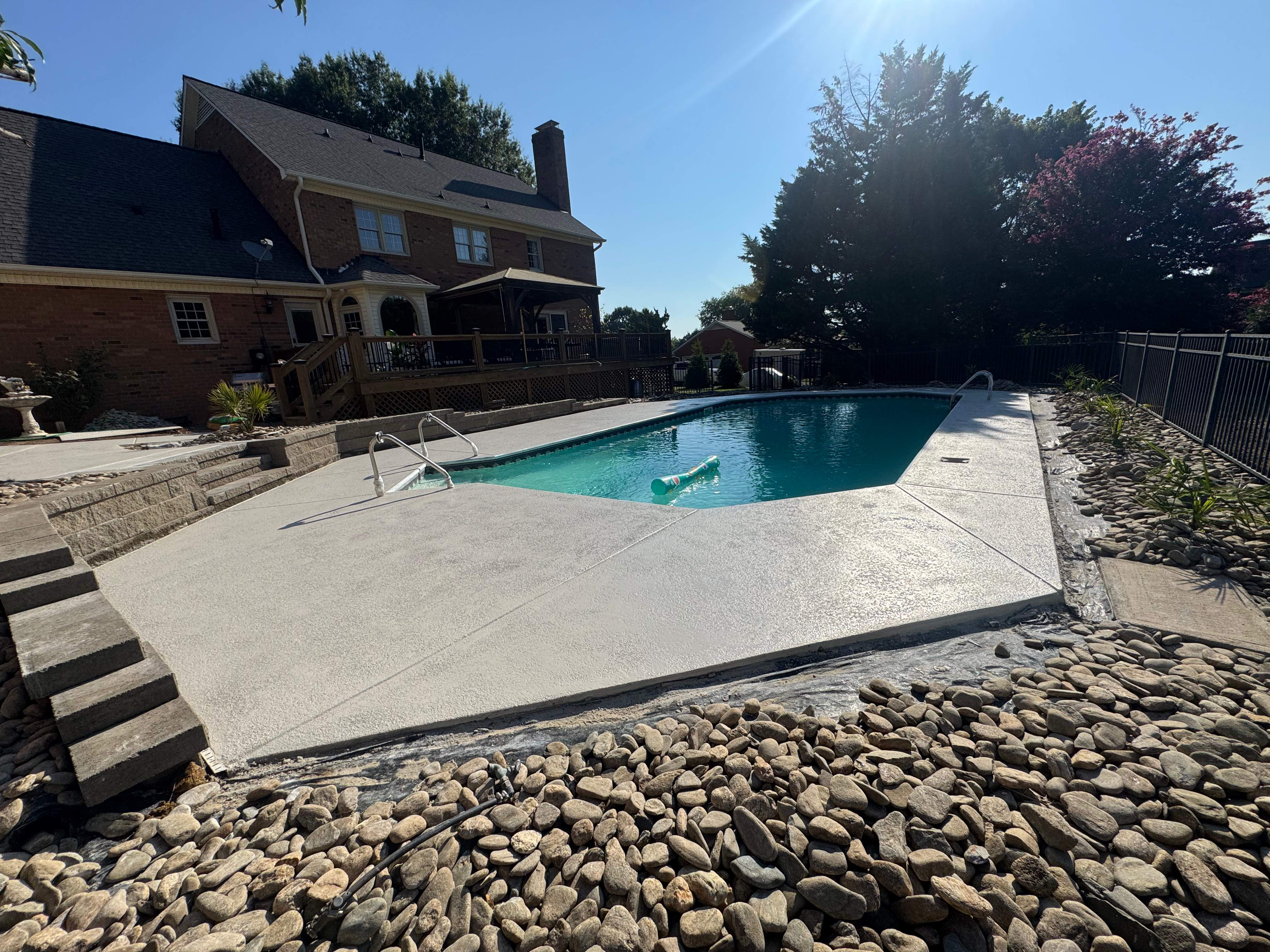 Pool Deck Overlay in Knockdown Finish by Endure Concrete Coatings