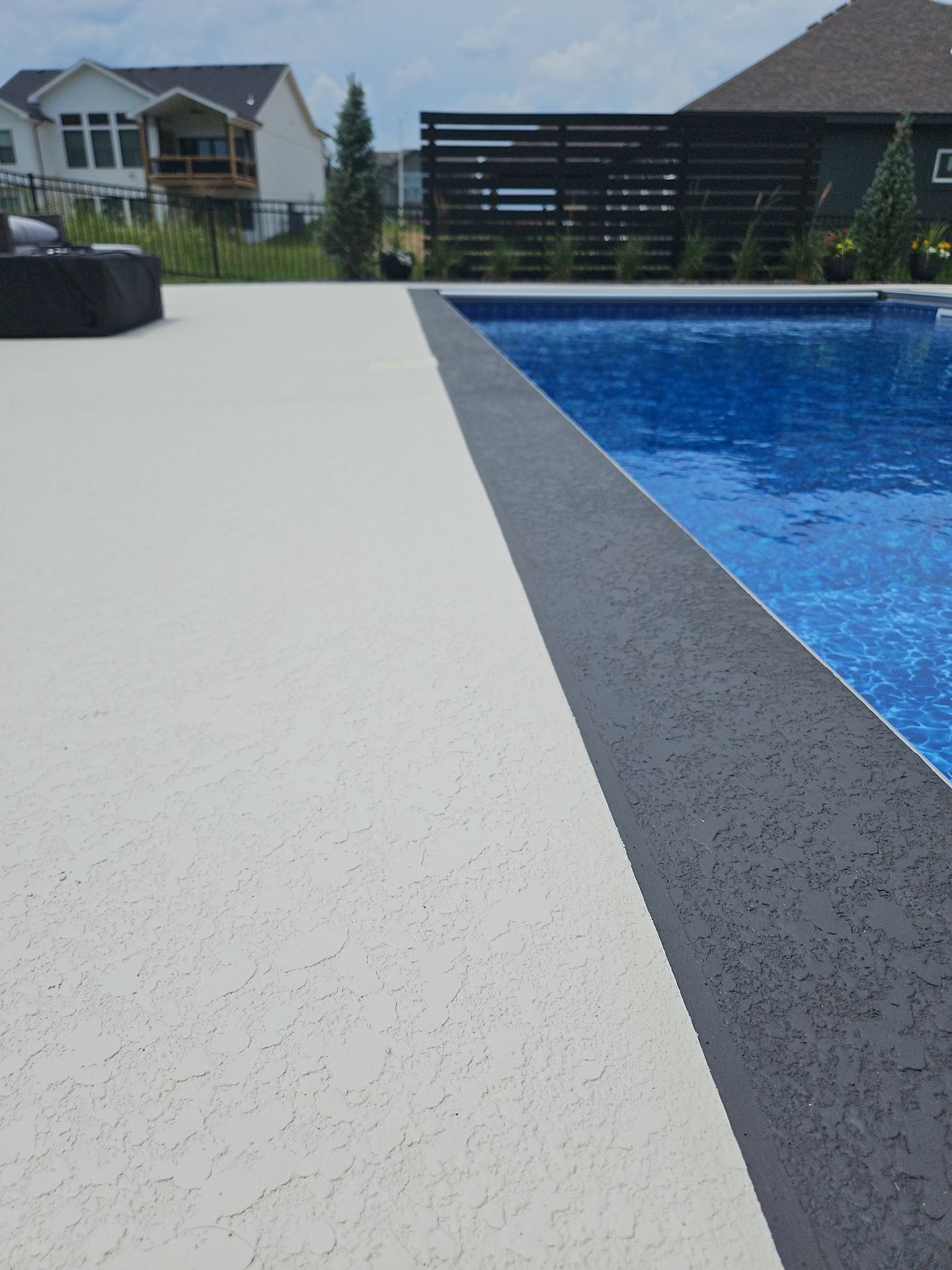 KCMO--Sundek Classic Texture Resurfacing--Bone White by Big Red Decorative Concrete, LLC